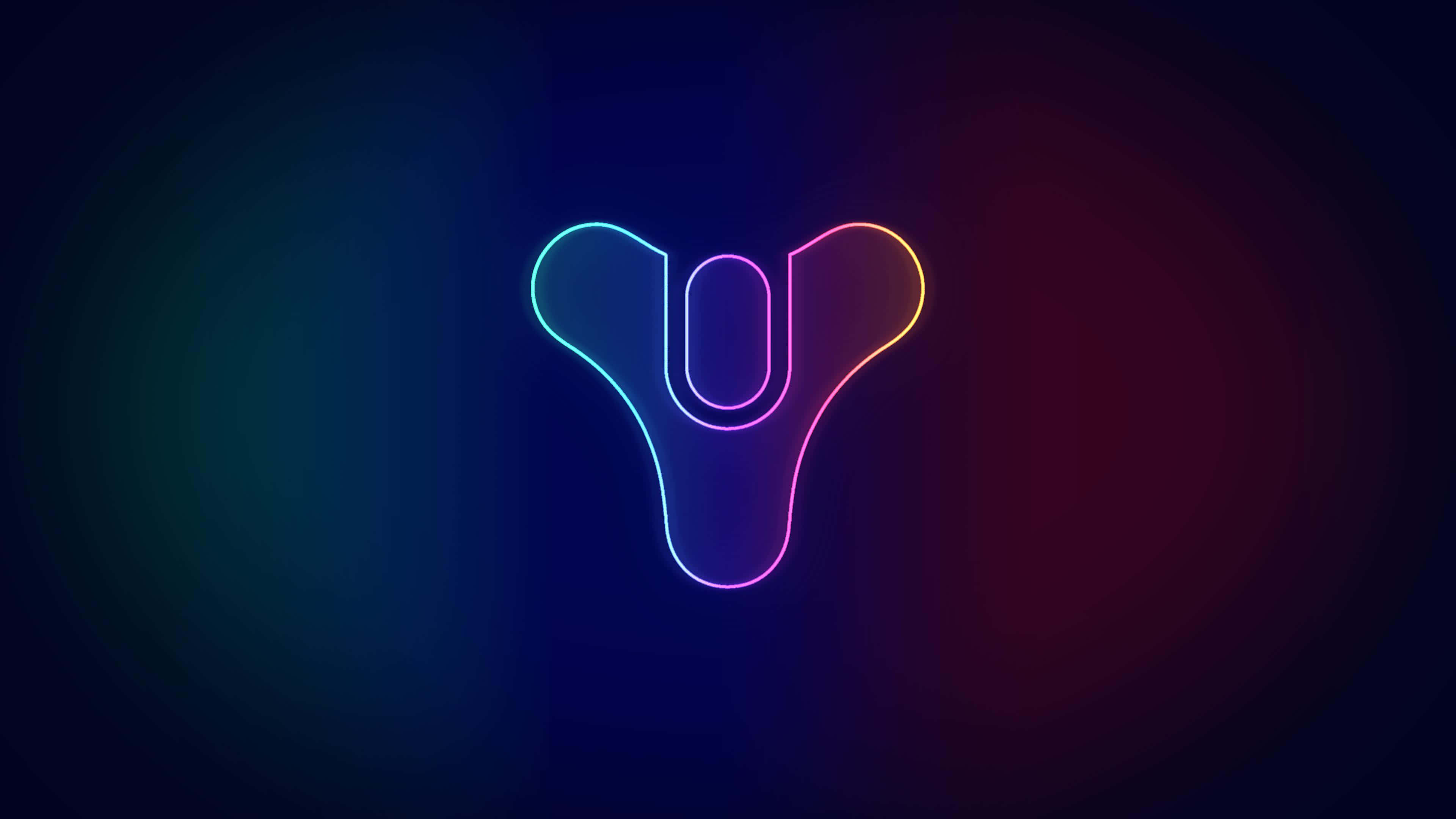 Destiny Logo, neon letter Y, vibrant rainbow hues, 4K Desktop Wallpaper