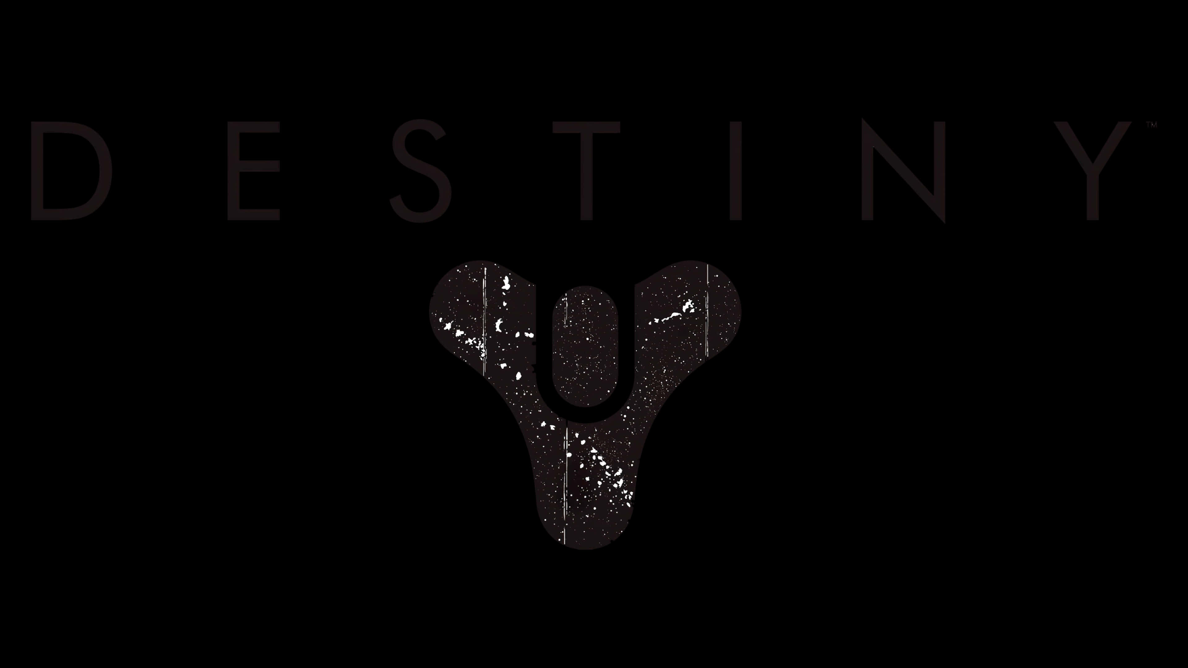 Destiny Logo, black background, distressed texture, 4K Desktop Wallpaper