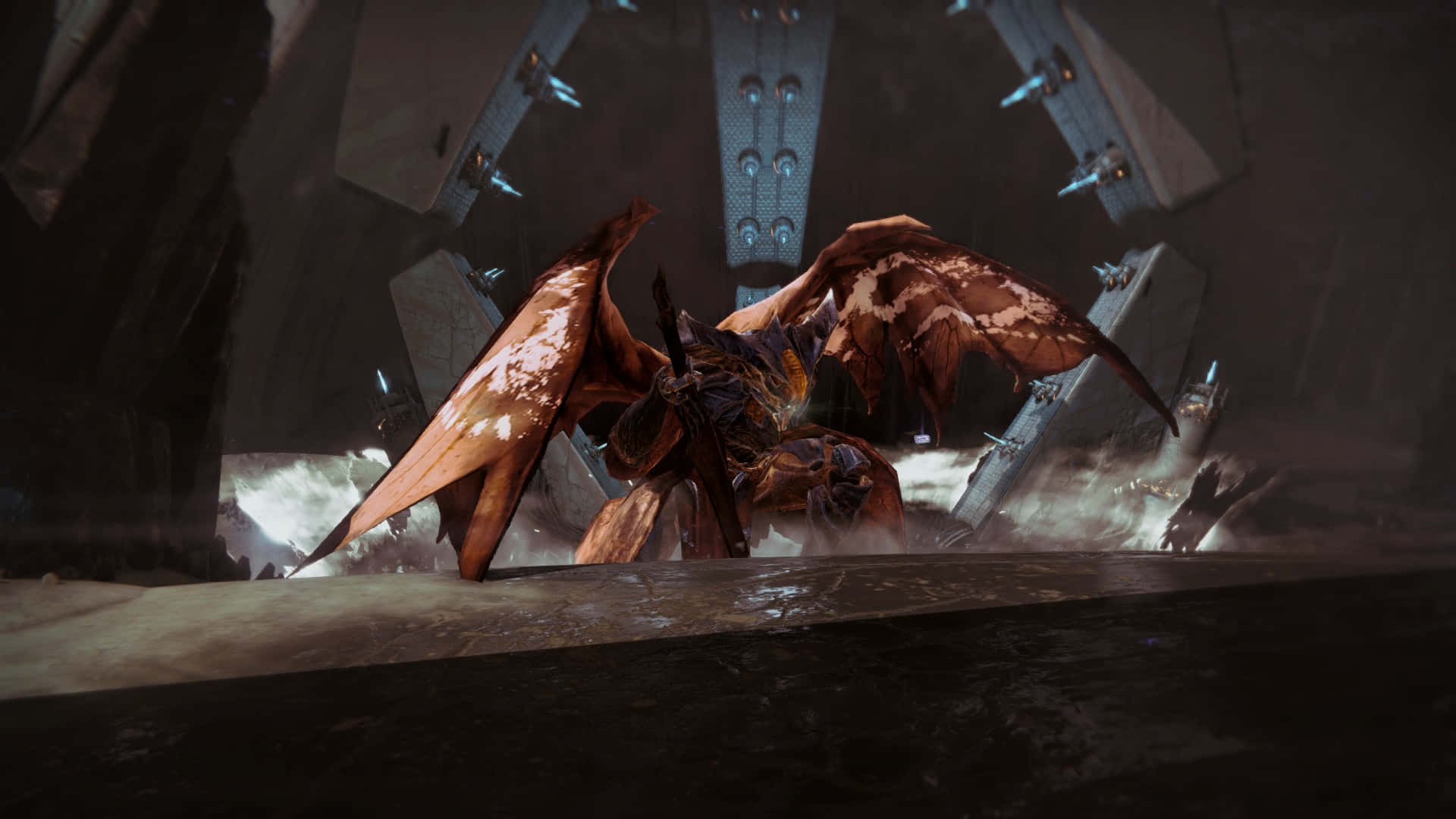 Destiny Oryx, massive winged monster, brown and white patterned wings, Full HD Desktop Wallpaper