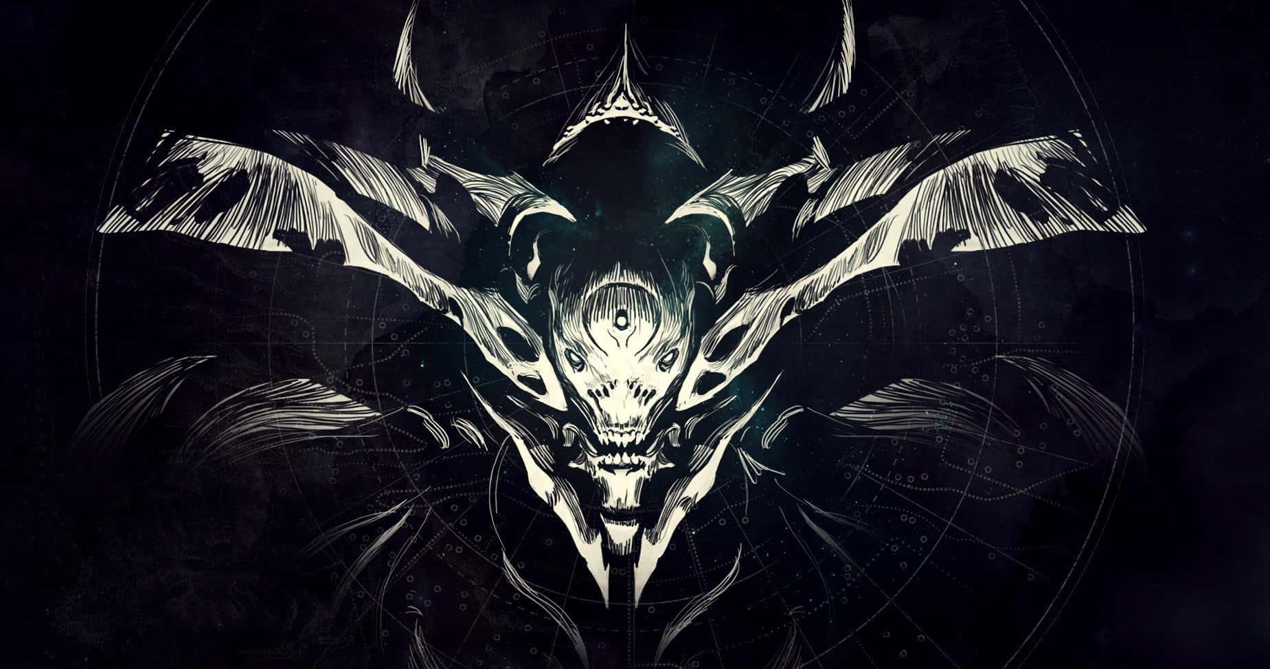 Oryx, Destiny, white line-art, HD Desktop Wallpaper