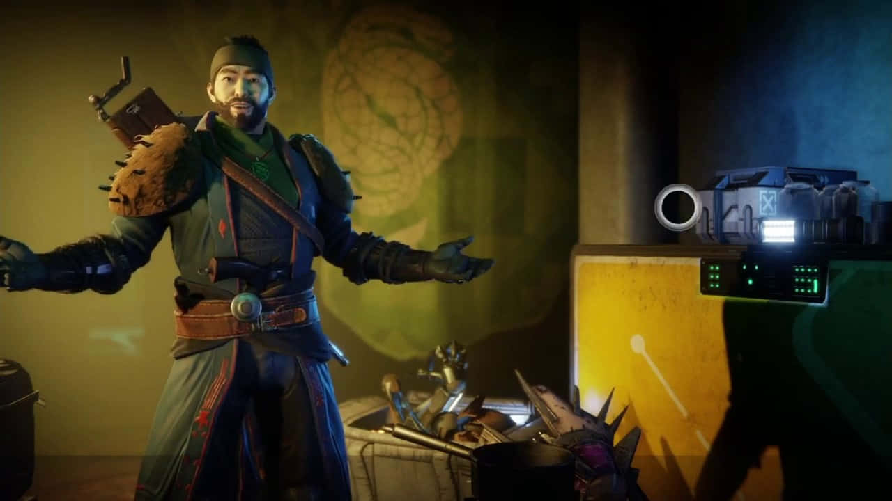 Destiny The Drifter, dark fantasy armor, glowing tech, HD Desktop Wallpaper
