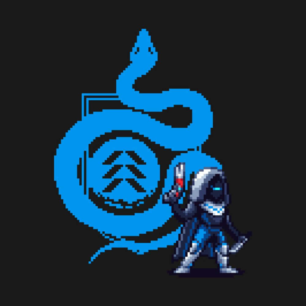 Destiny, pixel art, blue armor, SD Desktop Wallpaper