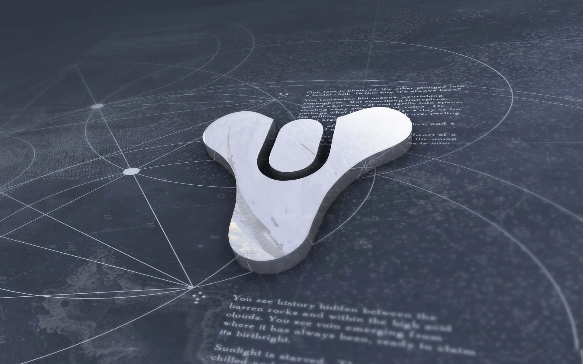 Destiny Logo, silver, Psi symbol, Full HD Desktop Wallpaper