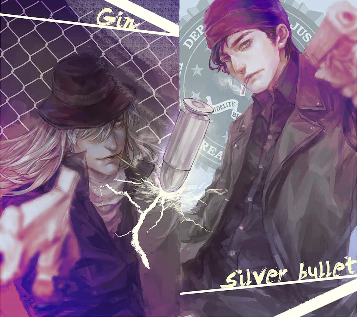 Gin, Detective Conan, chain-link fence, SD Desktop Wallpaper
