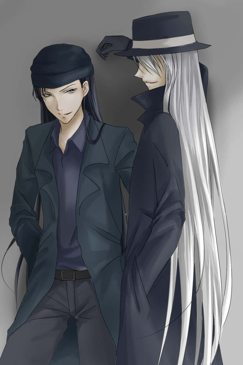 Gin, Detective Conan, silver hair, SD Phone Wallpaper