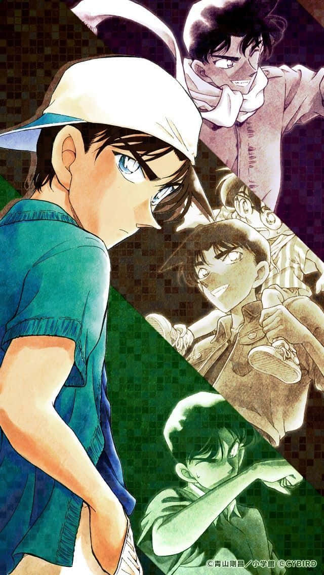 Detective Conan, characters, collage, SD Phone Wallpaper