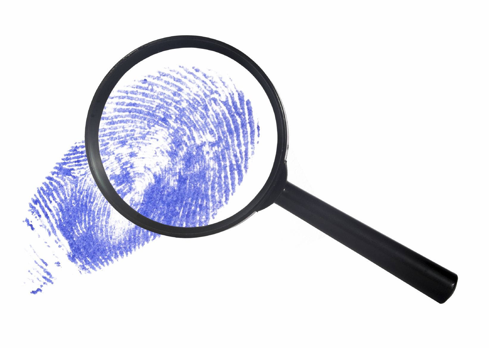 fingerprint magnifying glass, blue fingerprint, black magnifying glass, HD Desktop Wallpaper