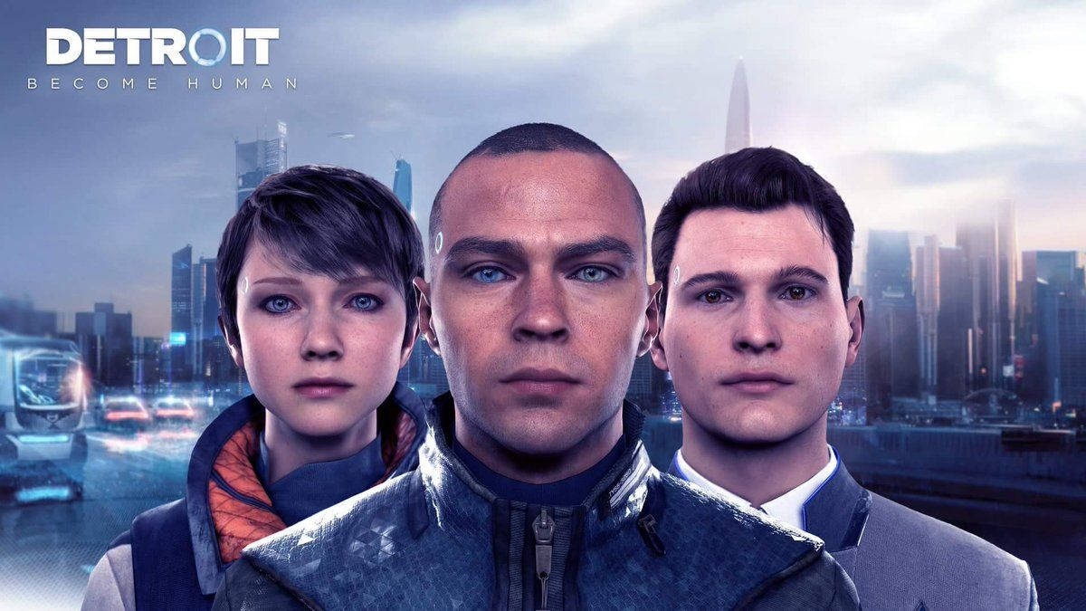Detroit Become Human, android protagonists, futuristic cityscape, SD Desktop Wallpaper