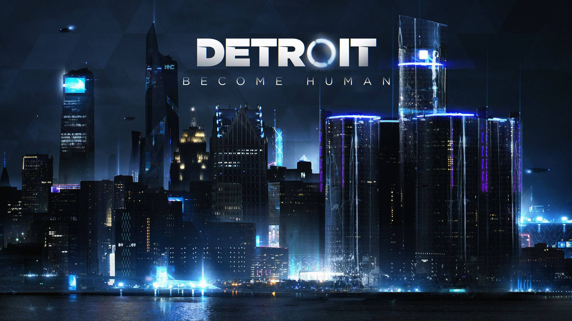 Detroit Become Human, city, night, Full HD Desktop Wallpaper
