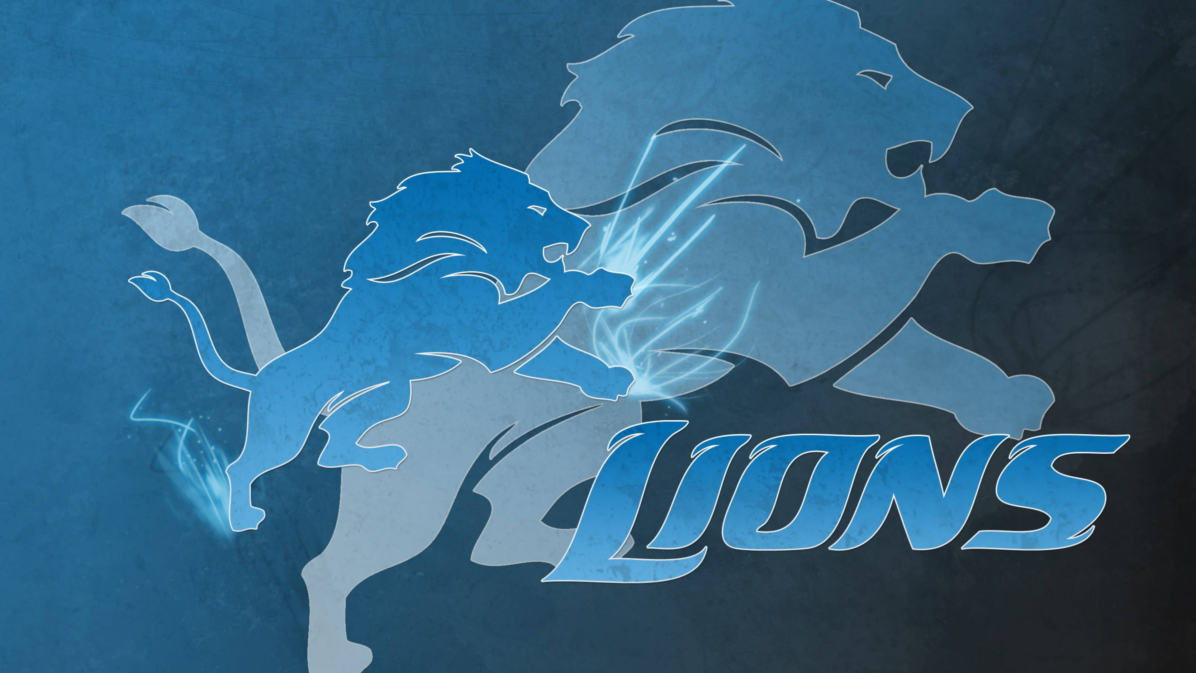 Detroit Lions, mirroring logo, blue lions, 4K Desktop Wallpaper
