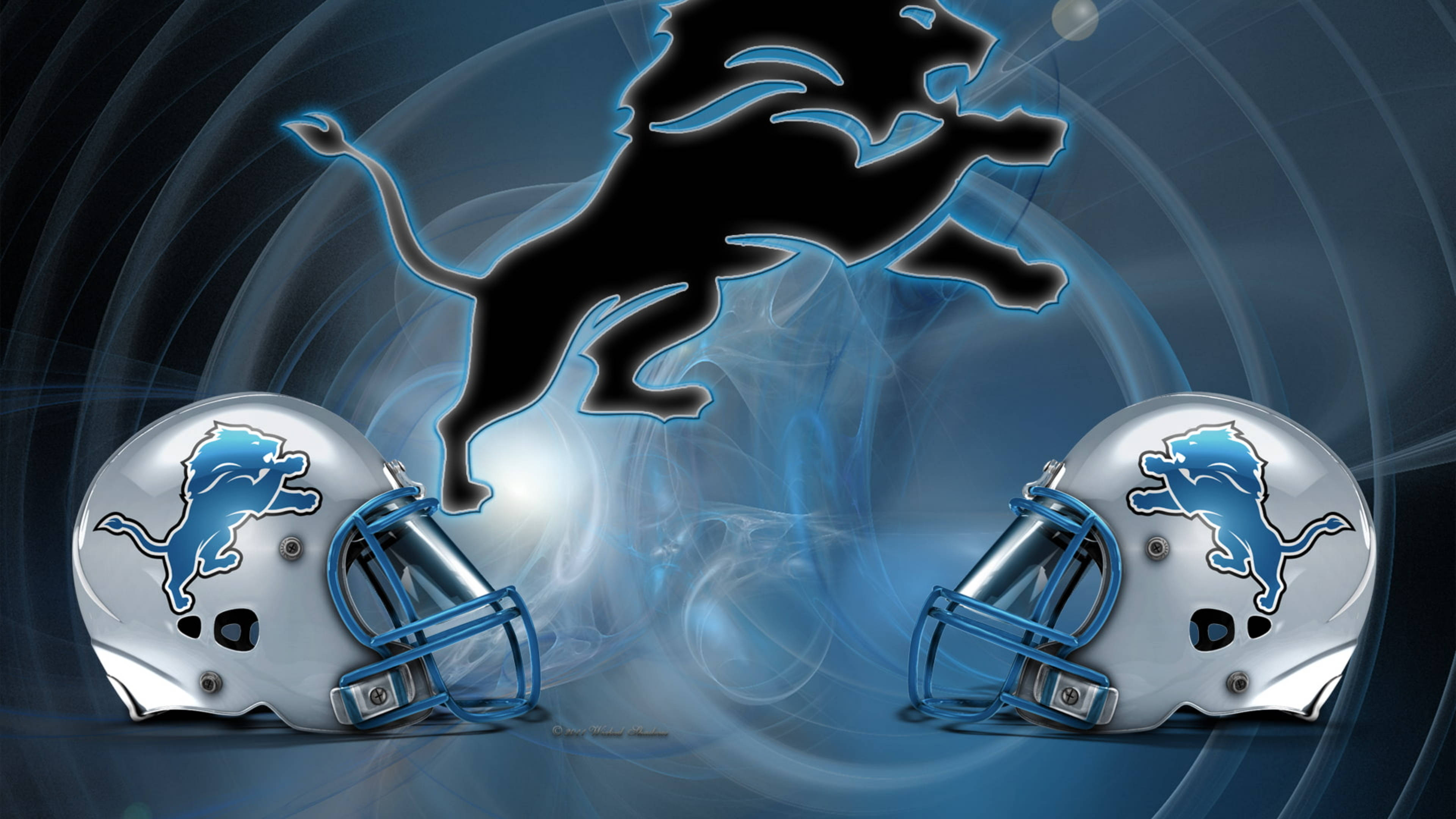 Detroit Lions, headgears logo, leaping lion logo, 4K Desktop Wallpaper