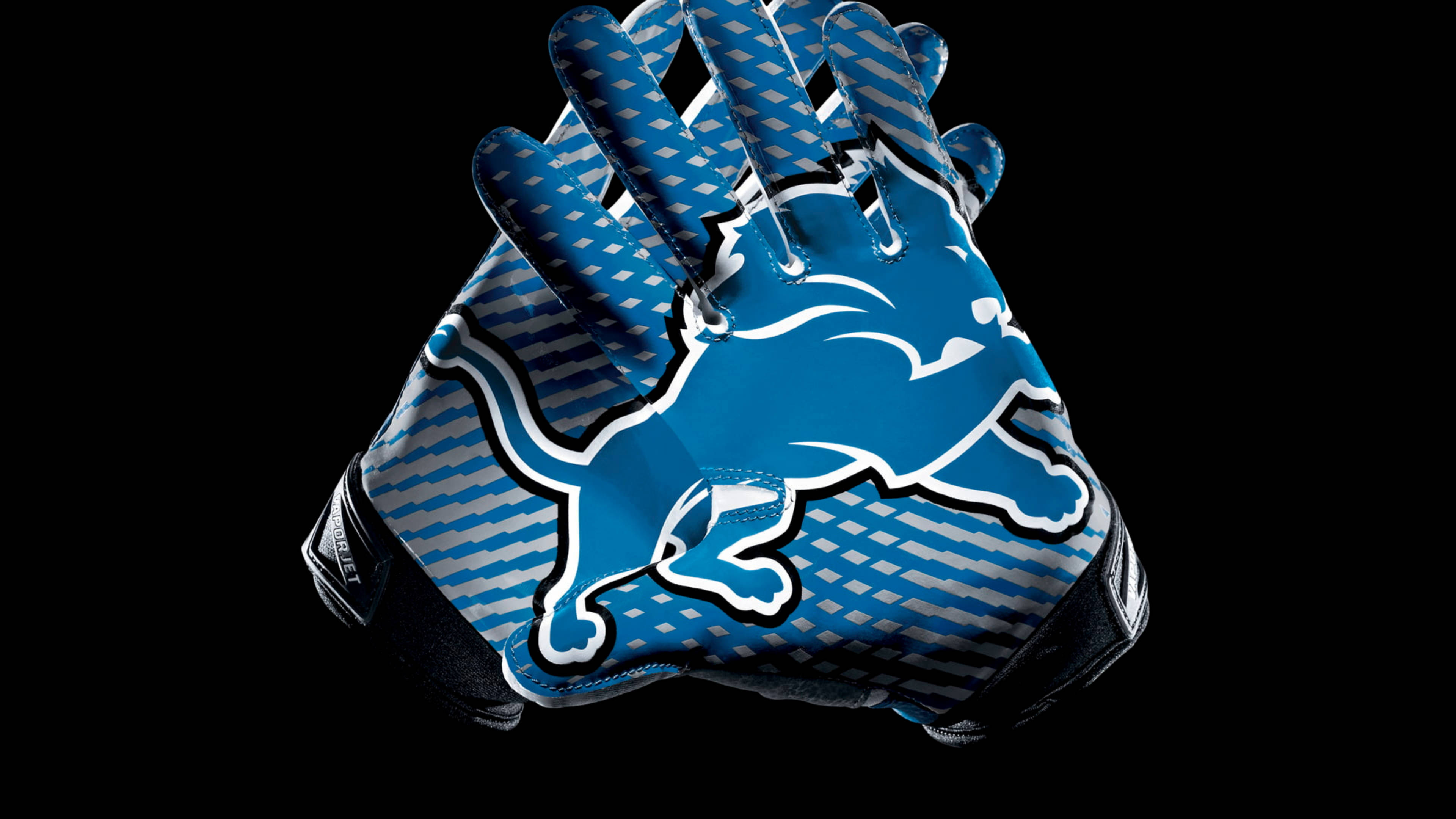 Detroit Lions, blue and silver, leaping lion logo, 4K Desktop Wallpaper
