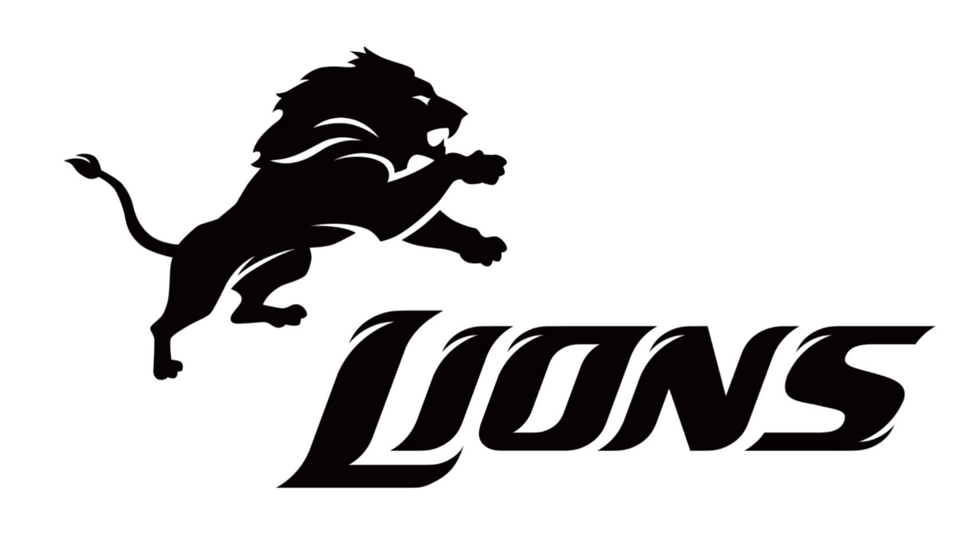 Detroit Lions, black silhouette, leaping lion, 4K Desktop Wallpaper