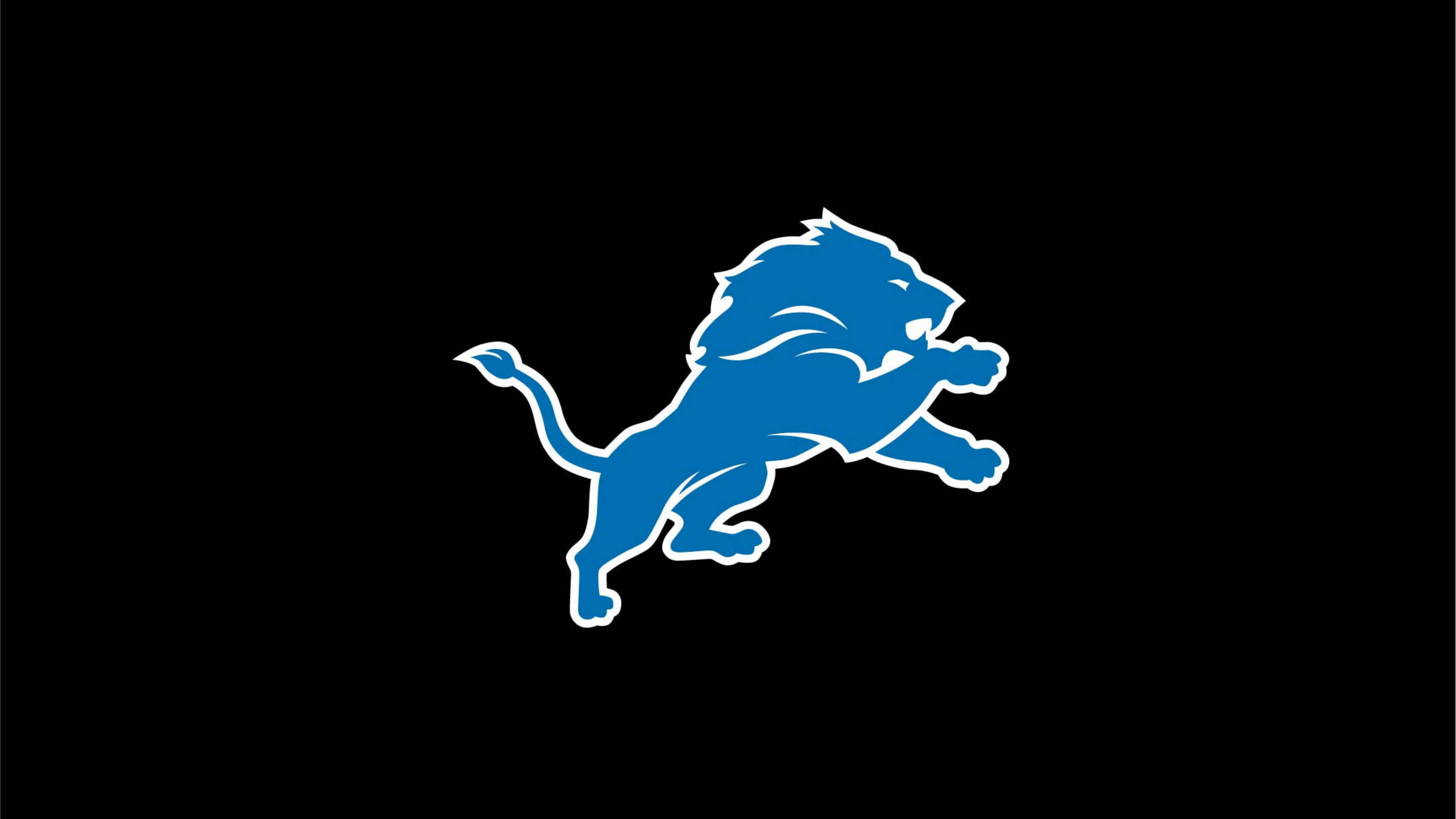 Detroit Lions, dark logo, blue leaping lion, 4K Desktop Wallpaper