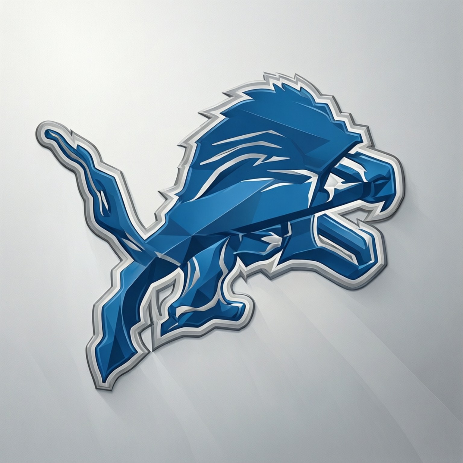 blue lion logo, silver trim, light gray gradient background, HD Desktop Wallpaper