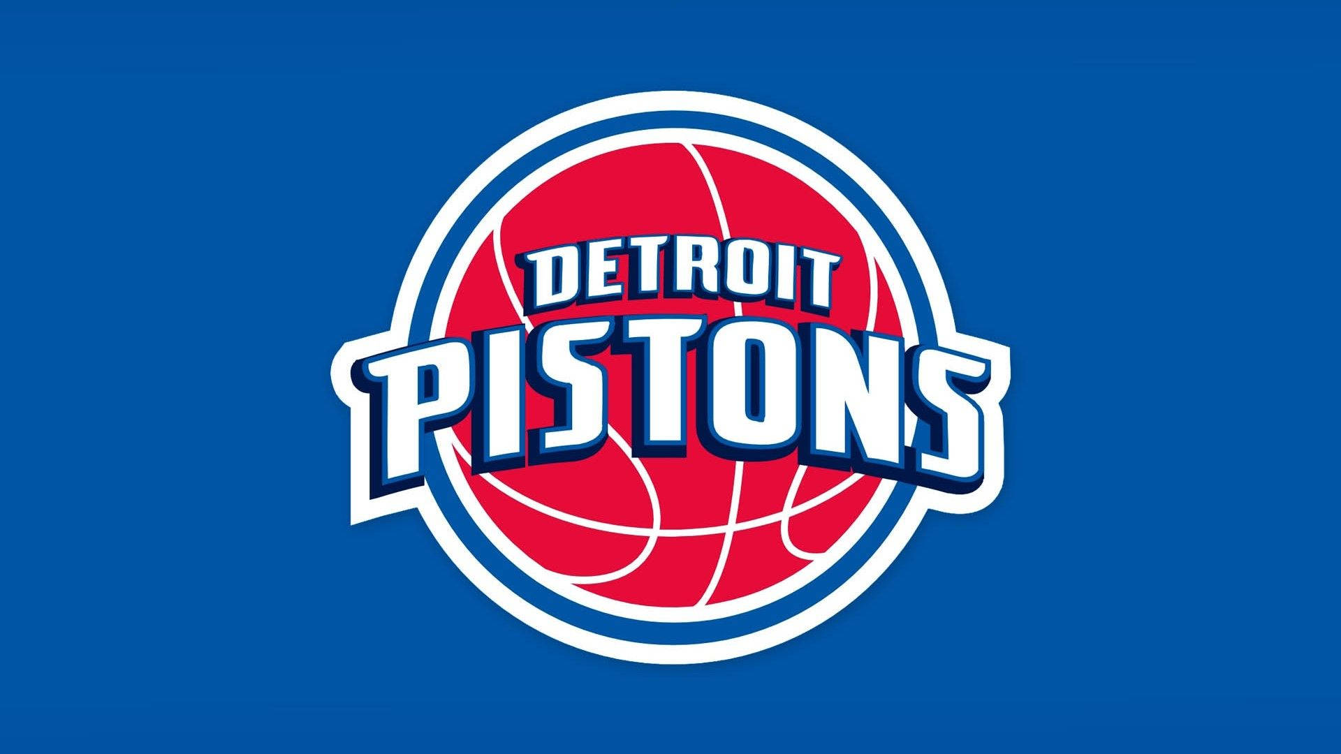 Detroit Pistons, vintage team logo, bold red basketball, Full HD Desktop Wallpaper