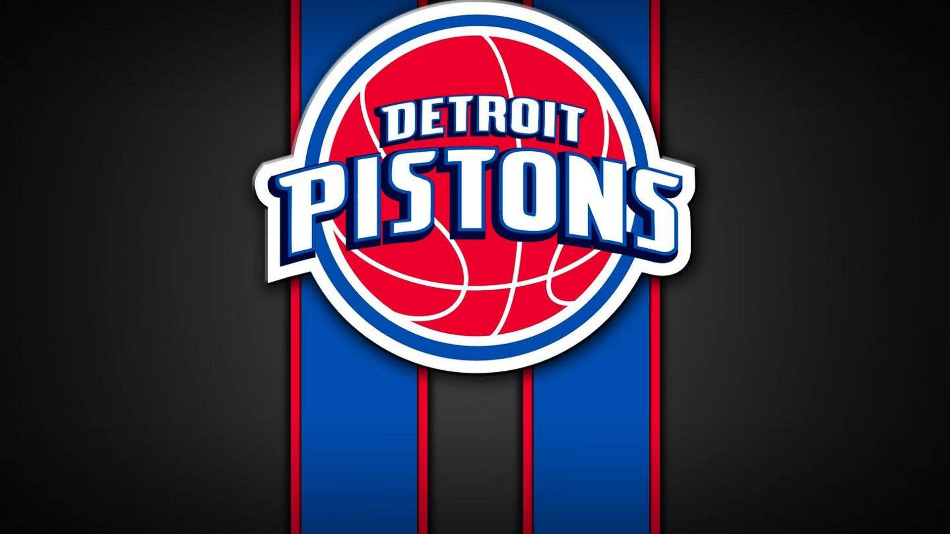 Detroit Pistons, red basketball design, bold lettering, Full HD Desktop Wallpaper