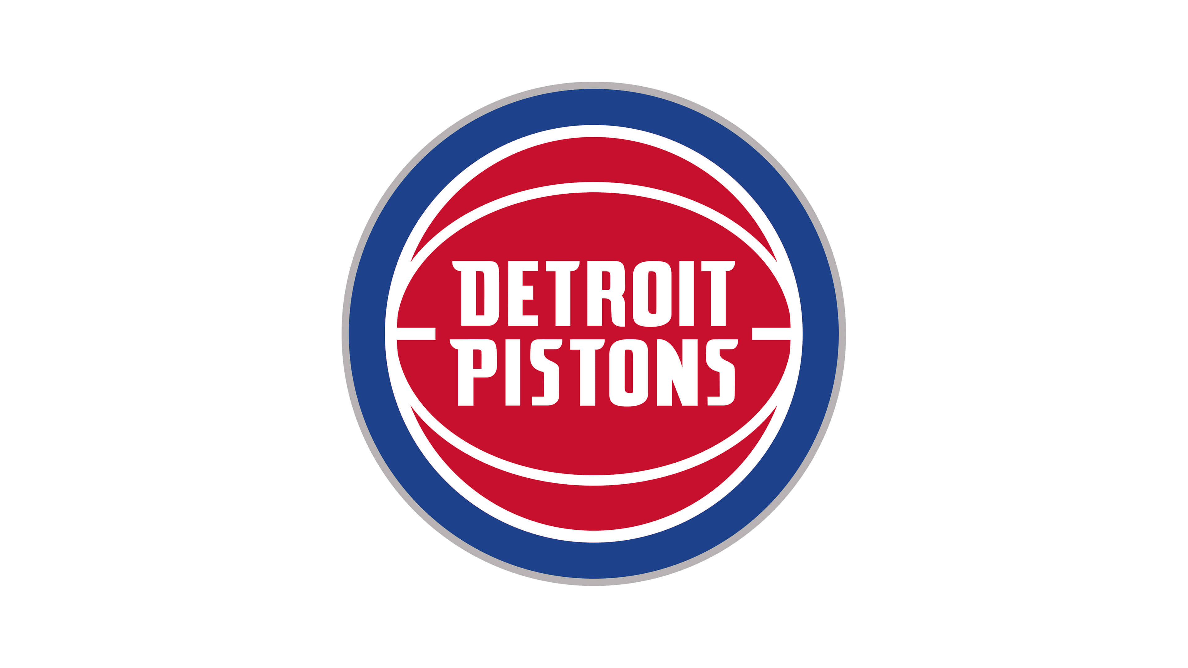 Detroit Pistons, modern team logo, white text, 4K Desktop Wallpaper