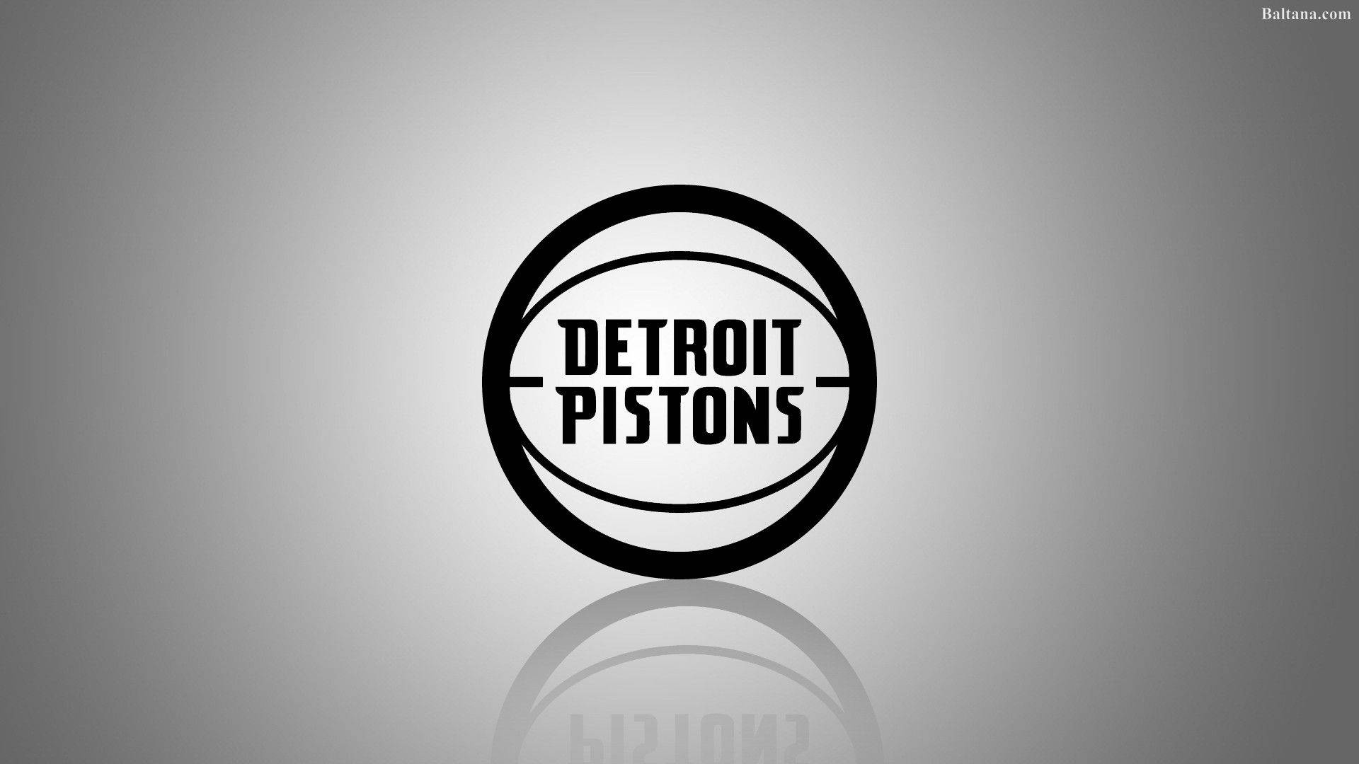 Detroit Pistons, all black logo, gradient gray background, Full HD Desktop Wallpaper