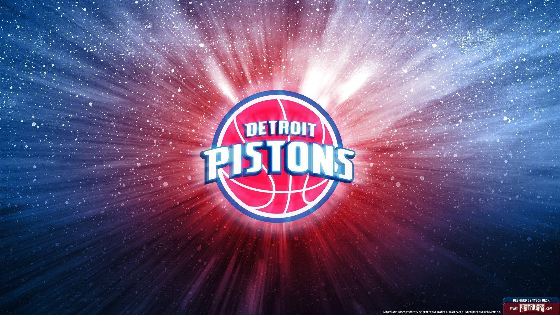 Detroit Pistons, glowing team logo, bright red, Full HD Desktop Wallpaper