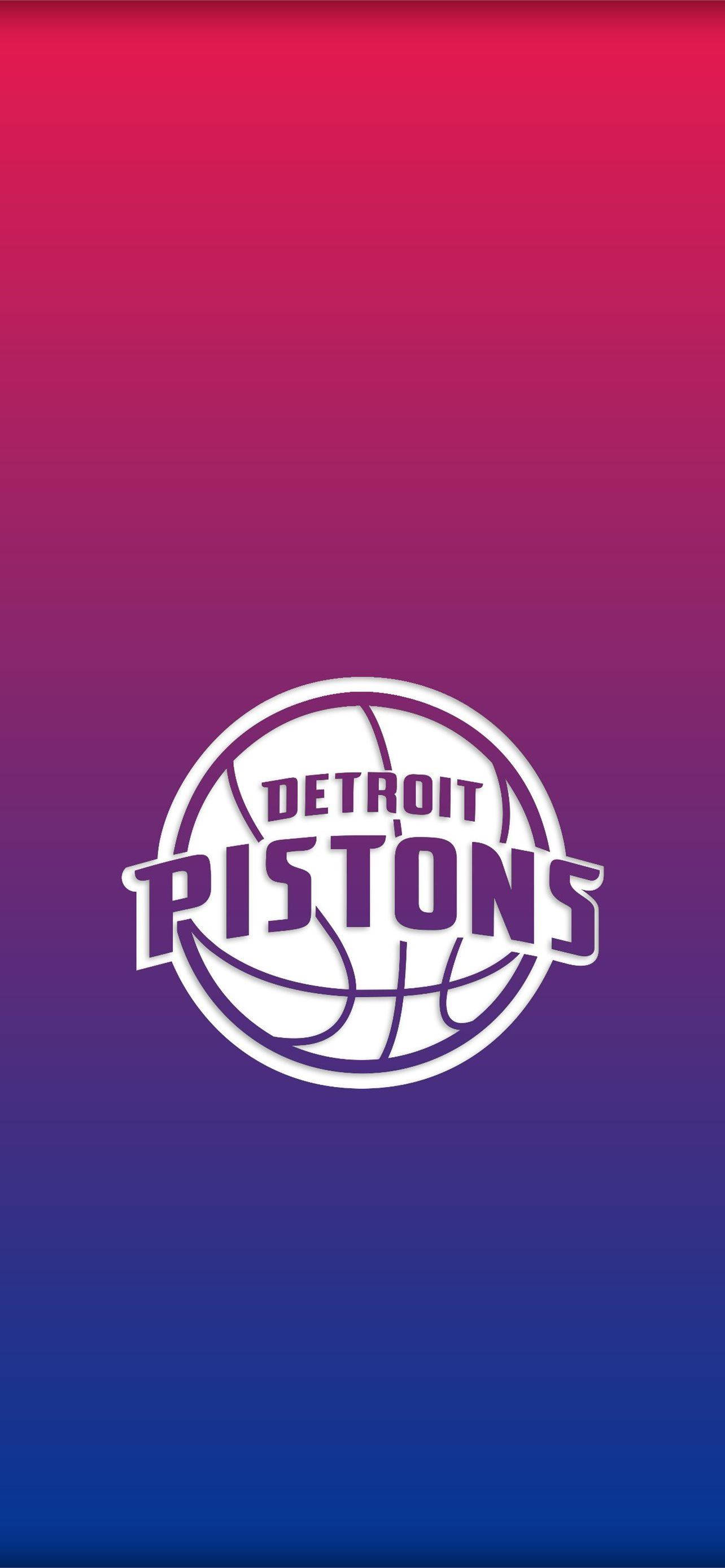 Detroit Pistons, two toned white logo, pink to purple to blue gradient, 2K Phone Wallpaper