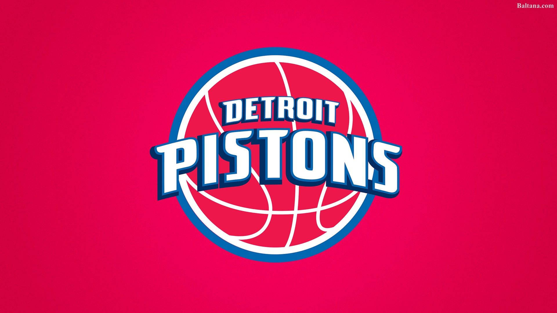 Detroit Pistons, basketball logo, solid pink background, Full HD Desktop Wallpaper