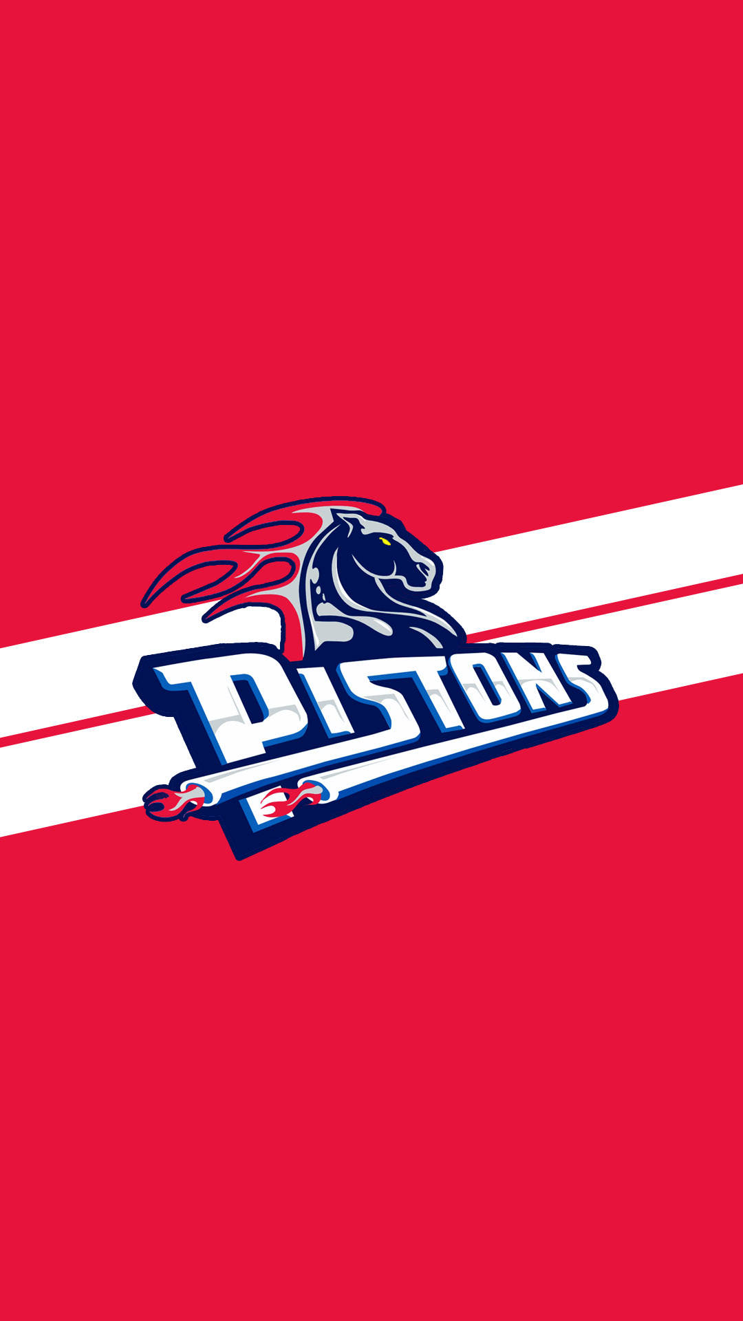 Detroit Pistons, stylized horse head, white diagonal stripes, Full HD Phone Wallpaper