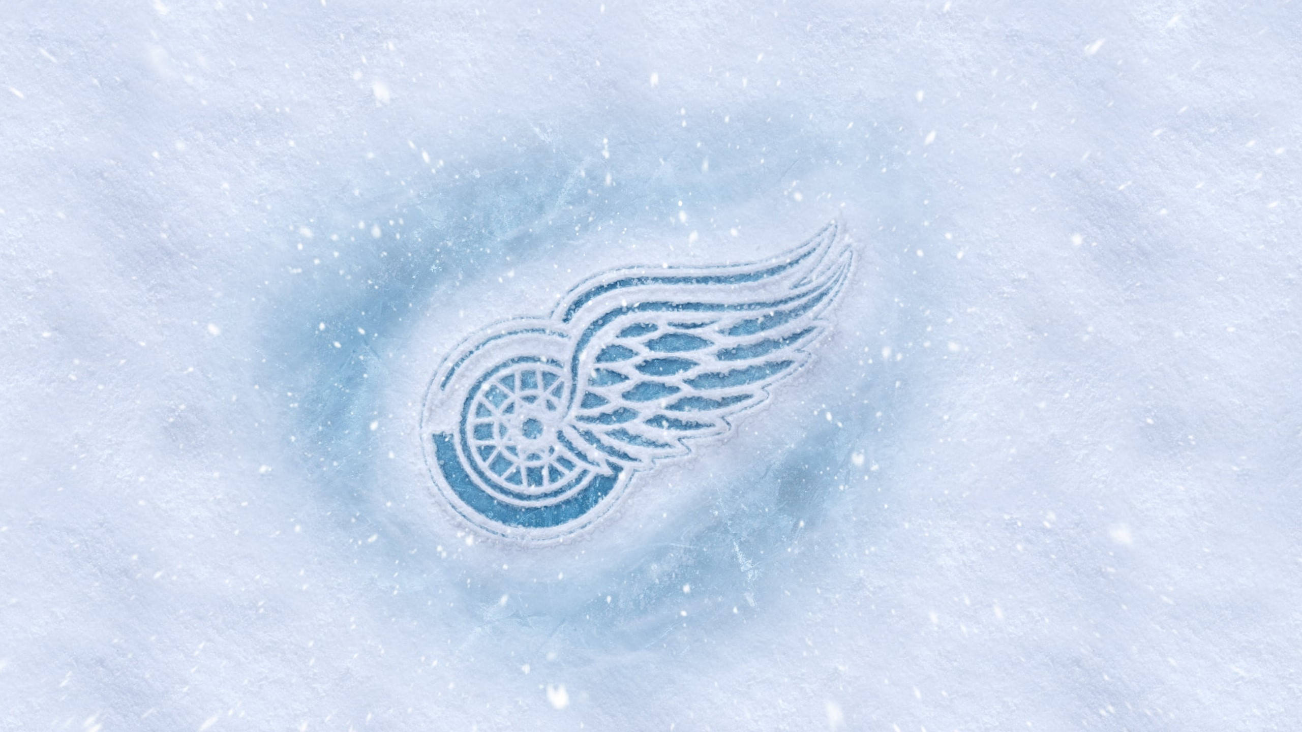 Detroit Red Wings, logo, frost, 2K Desktop Wallpaper