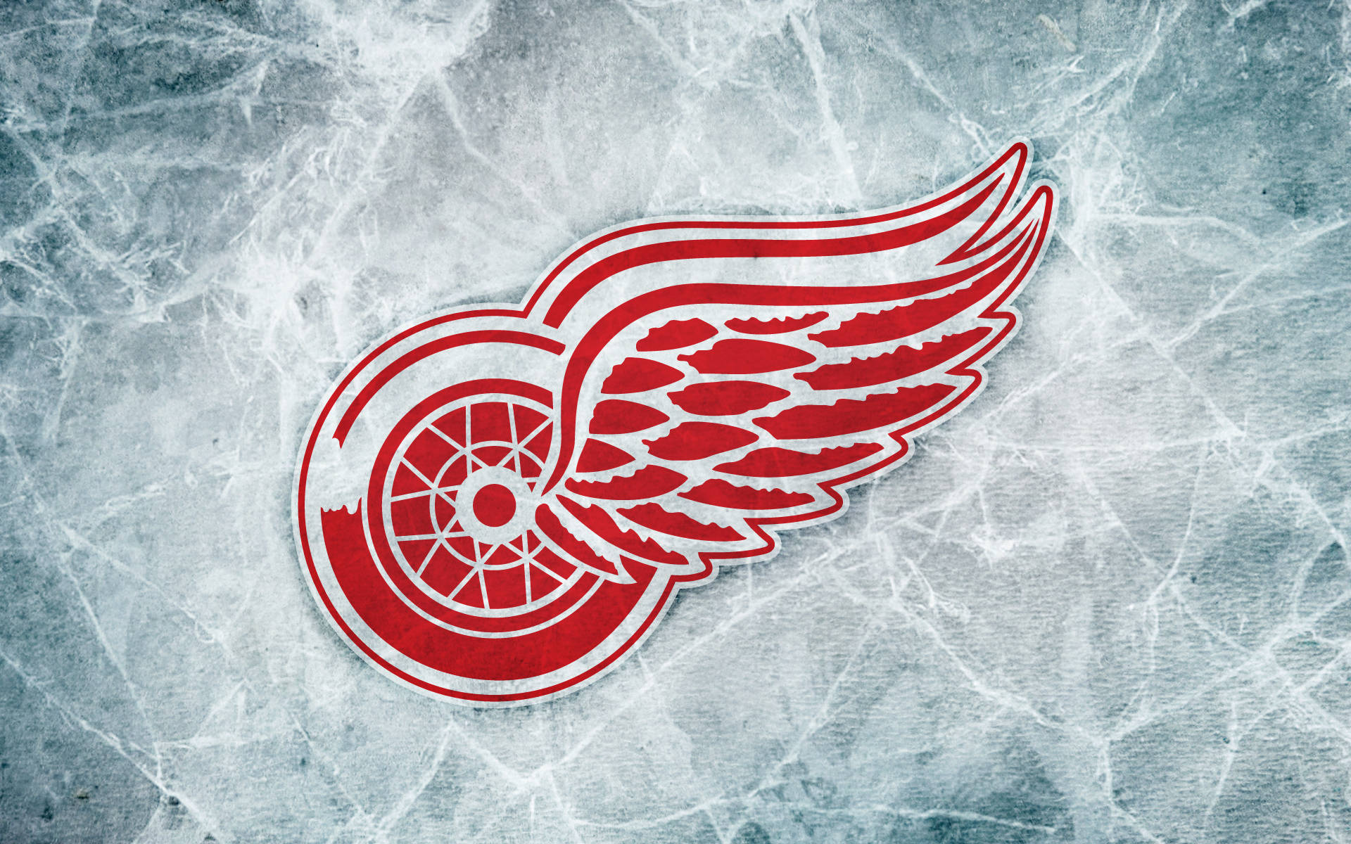 Detroit Red Wings, Red Detroit Red Wings logo, white outline, Full HD Desktop Wallpaper