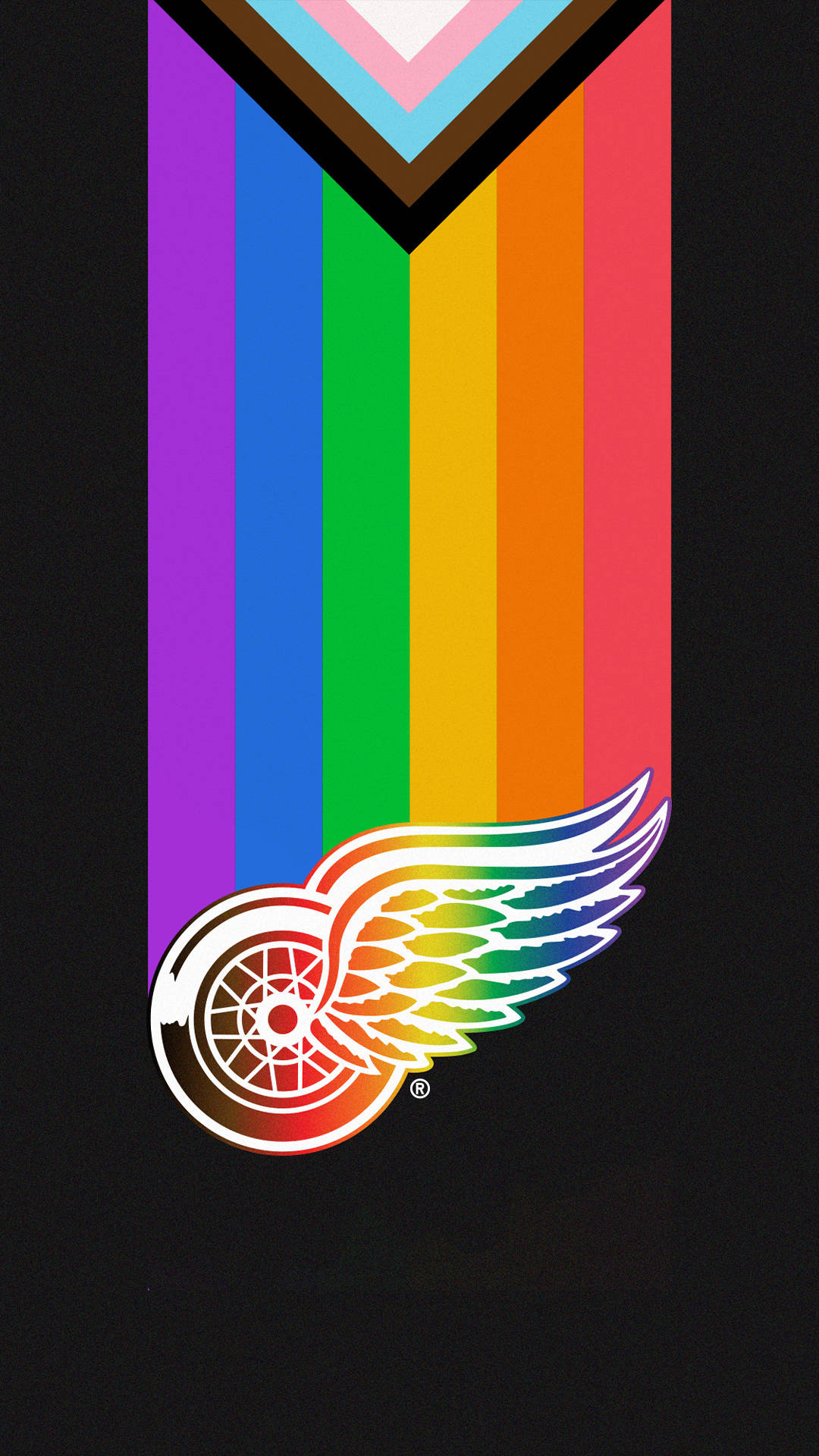 Detroit Red Wings, LGBTQ Pride, rainbow striped banner, Full HD Phone Wallpaper