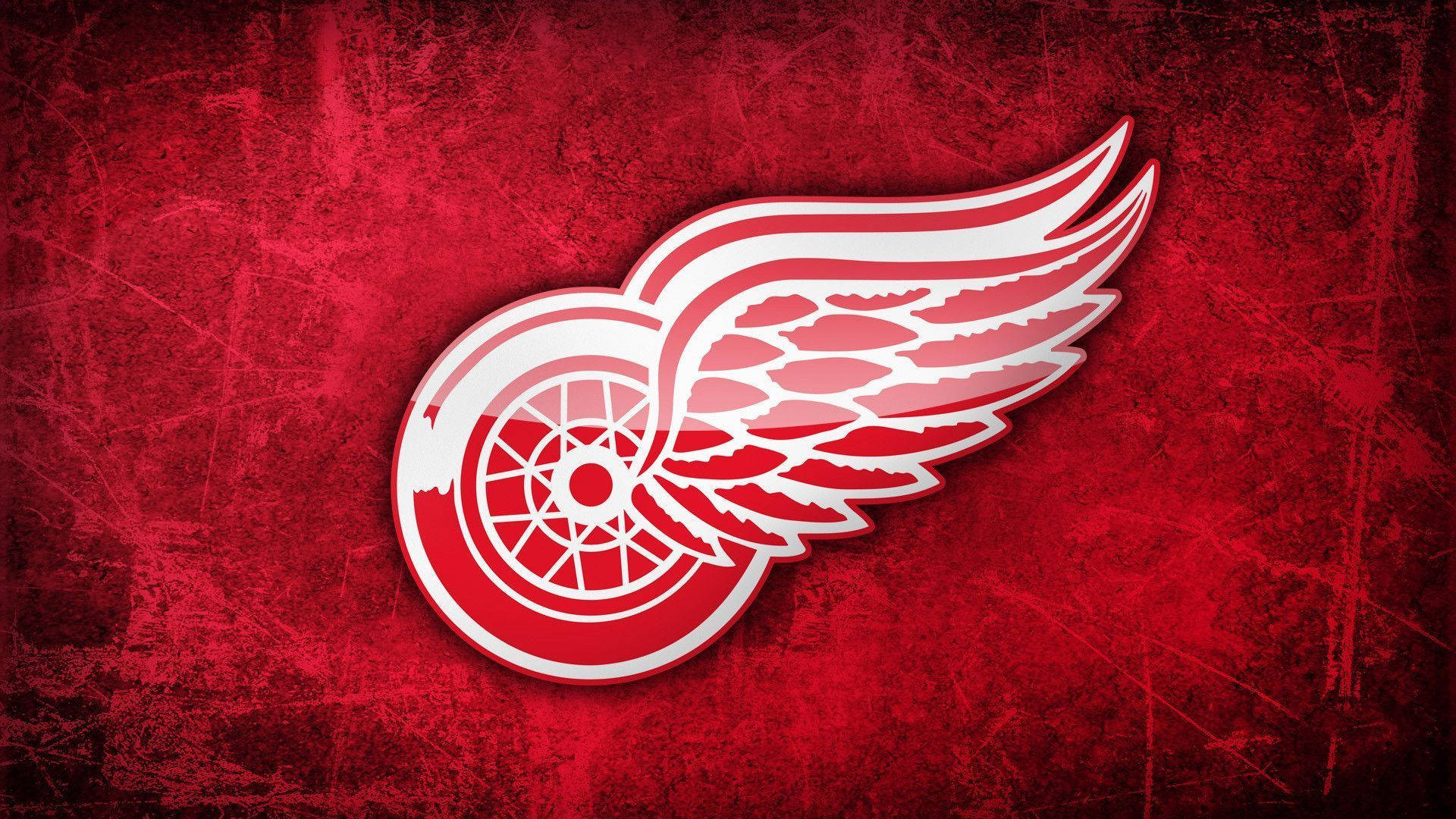 Detroit Red Wings, white Detroit Red Wings logo, detailed wings, Full HD Desktop Wallpaper