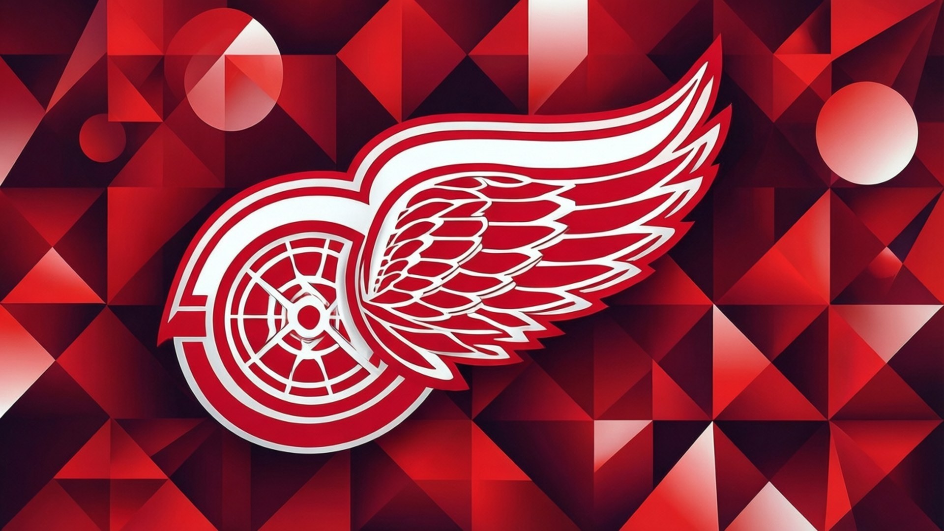 Detroit Red Wings, white, vibrant red, Full HD Desktop Wallpaper