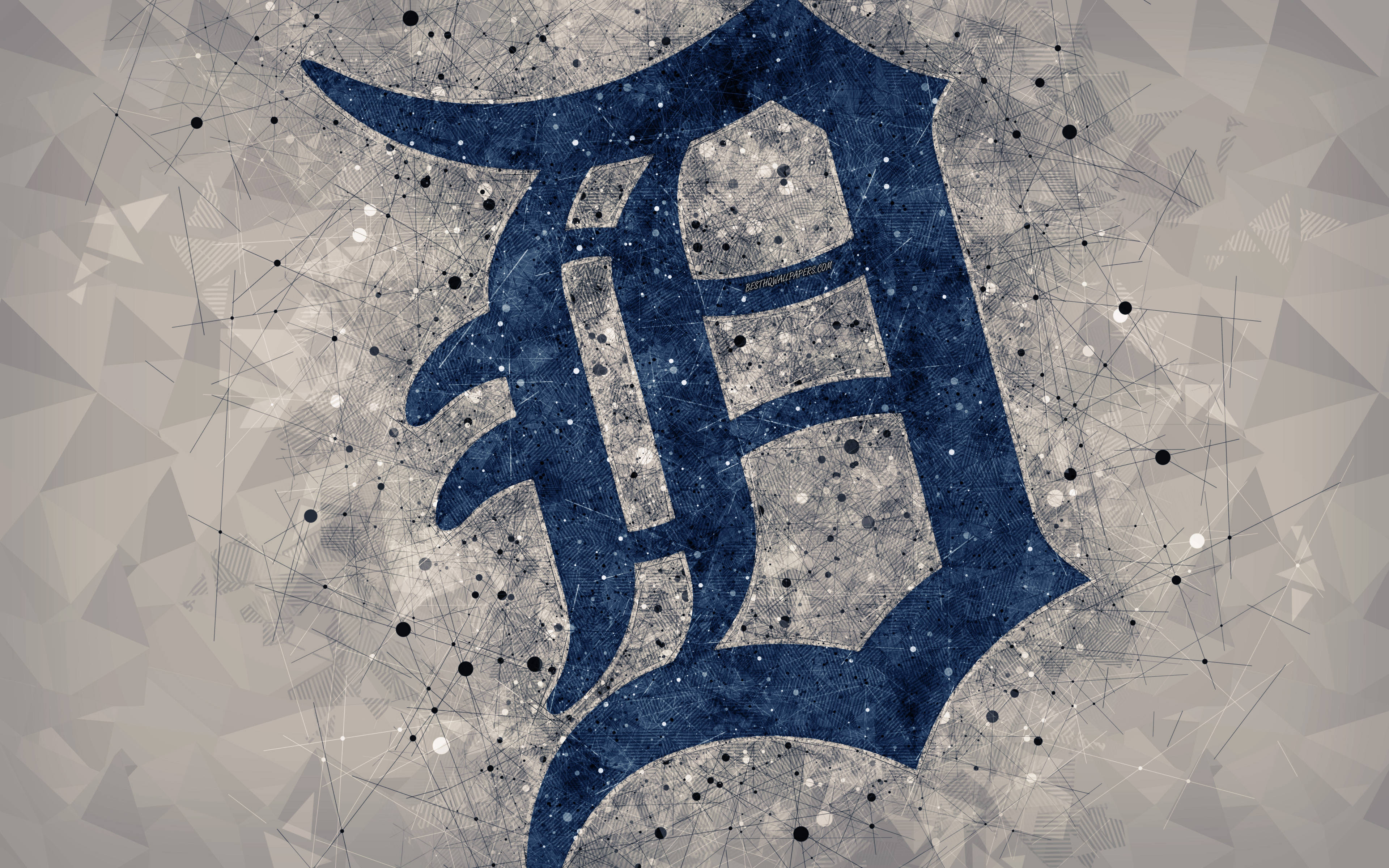 Detroit Tigers, blue, letter D, 4K Desktop Wallpaper