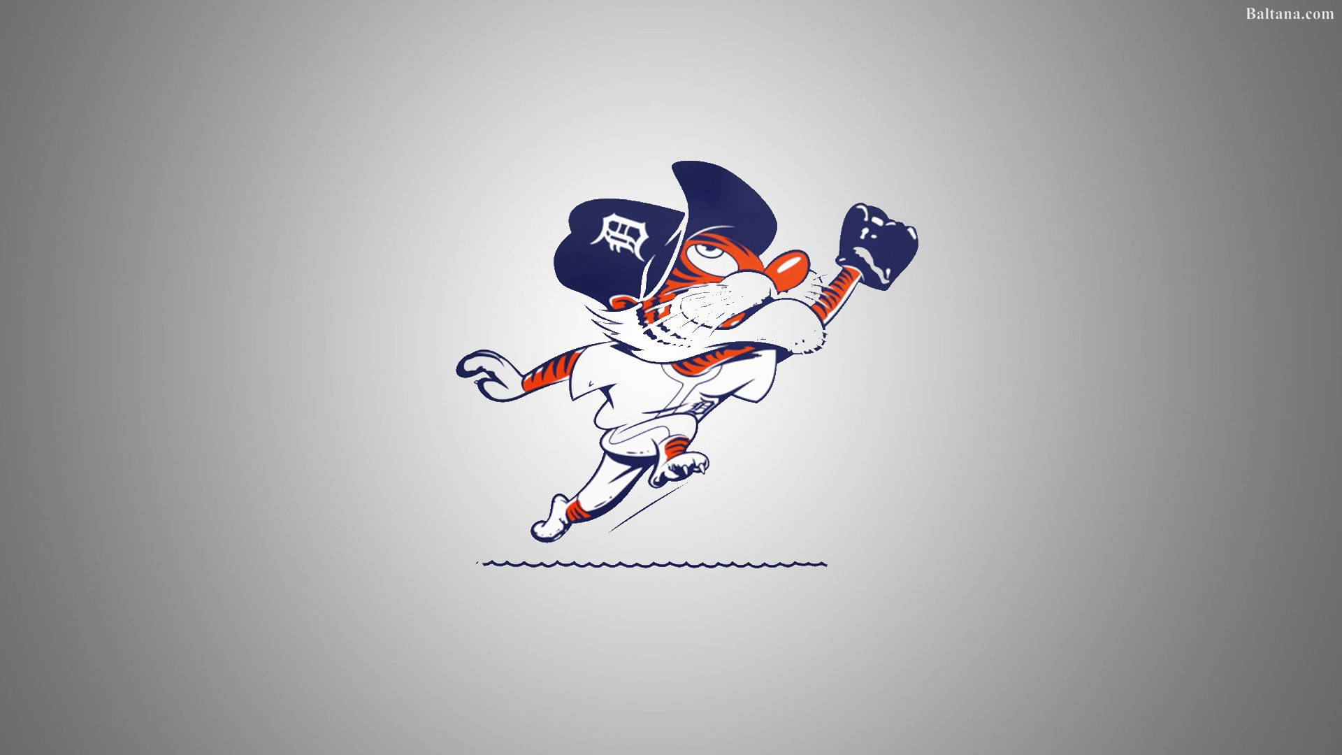 Detroit Tigers, outfield kitty, cartoon tiger, Full HD Desktop Wallpaper