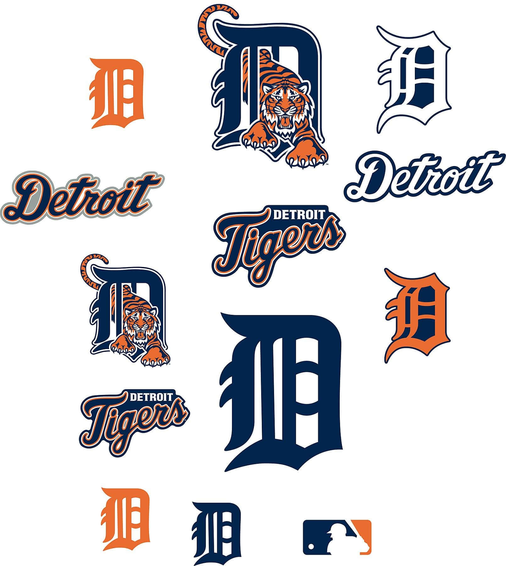 Detroit Tigers, orange, navy blue, HD Phone Wallpaper