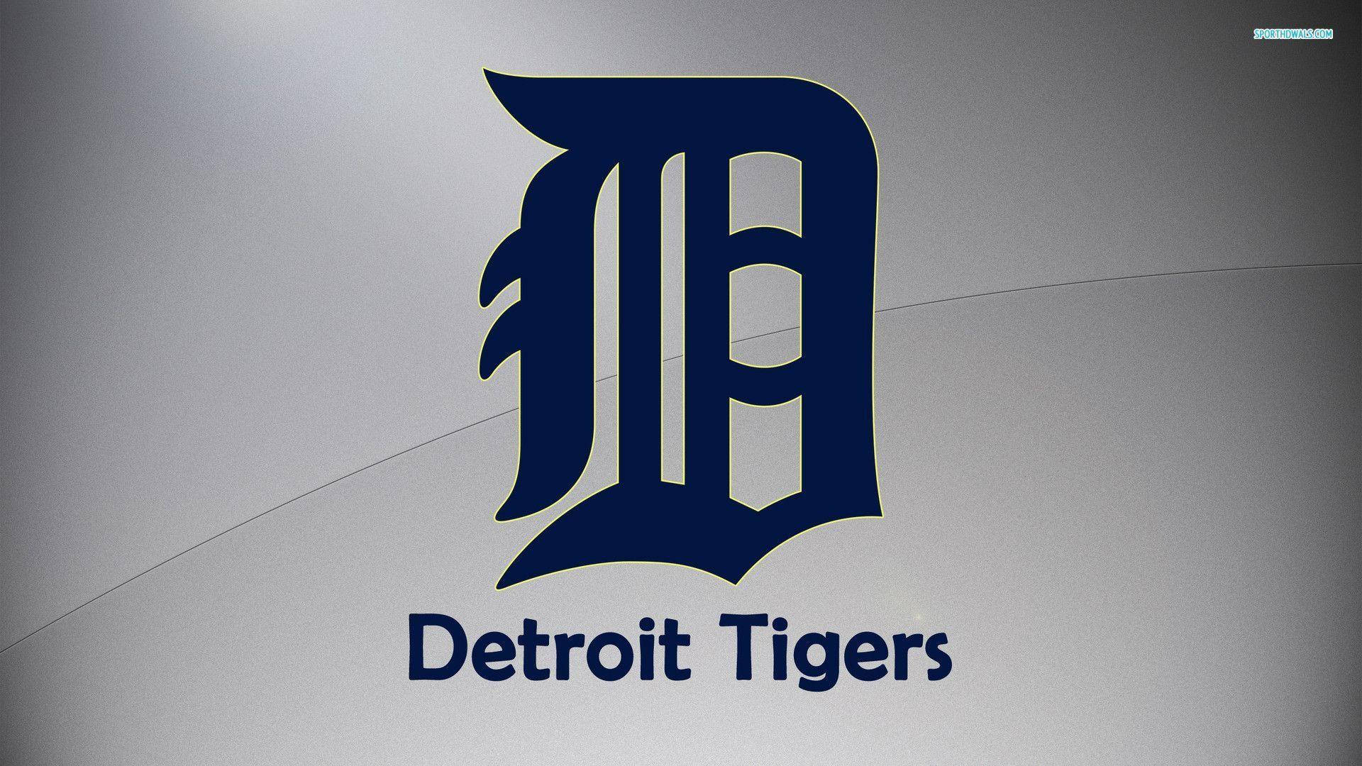 Detroit Tigers logo, navy blue, tiger stripes, Full HD Desktop Wallpaper