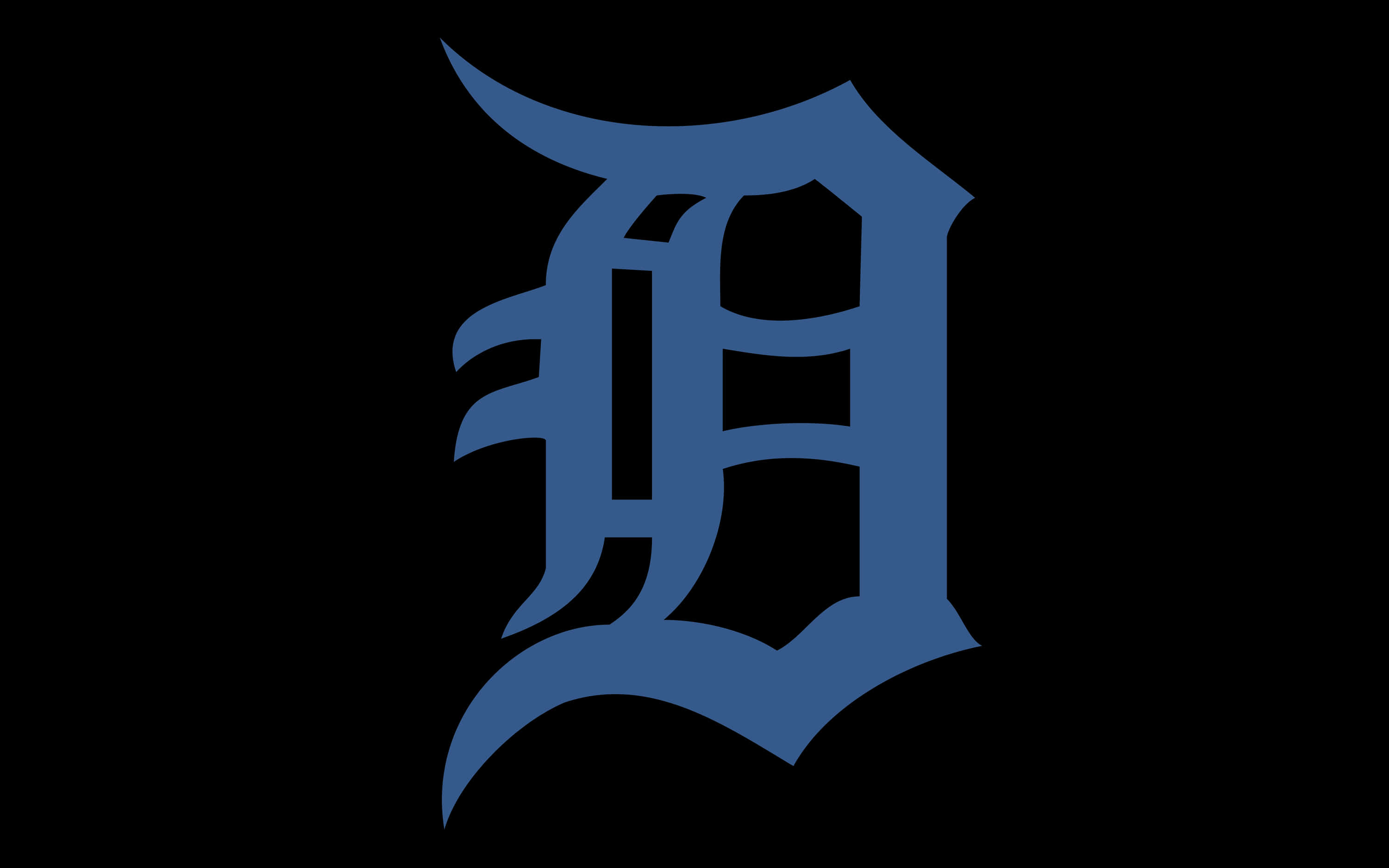 Detroit Tigers, blue, Gothic font, 2K Desktop Wallpaper