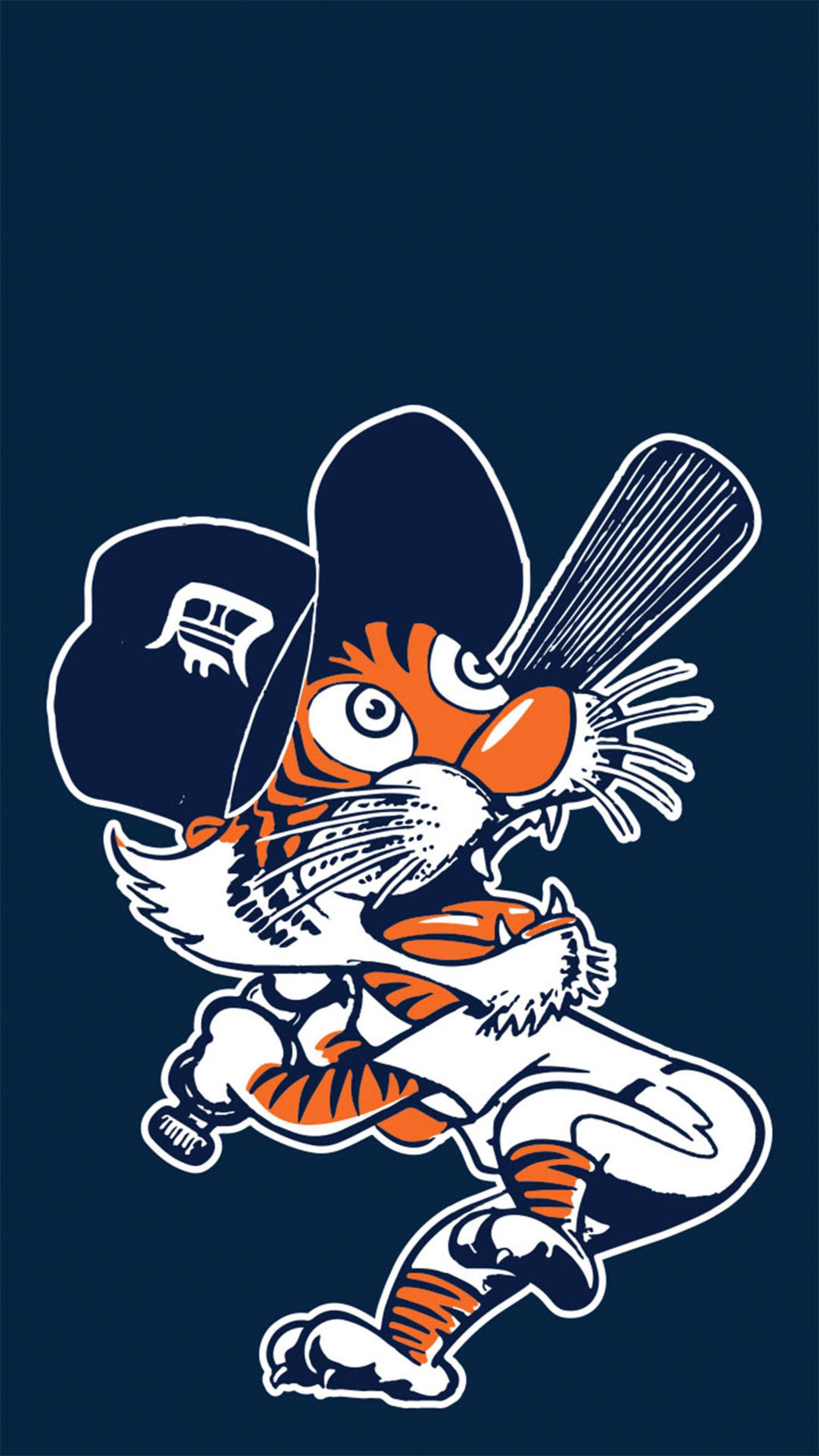Detroit Tigers, cartoon tiger, baseball uniform, 2K Phone Wallpaper