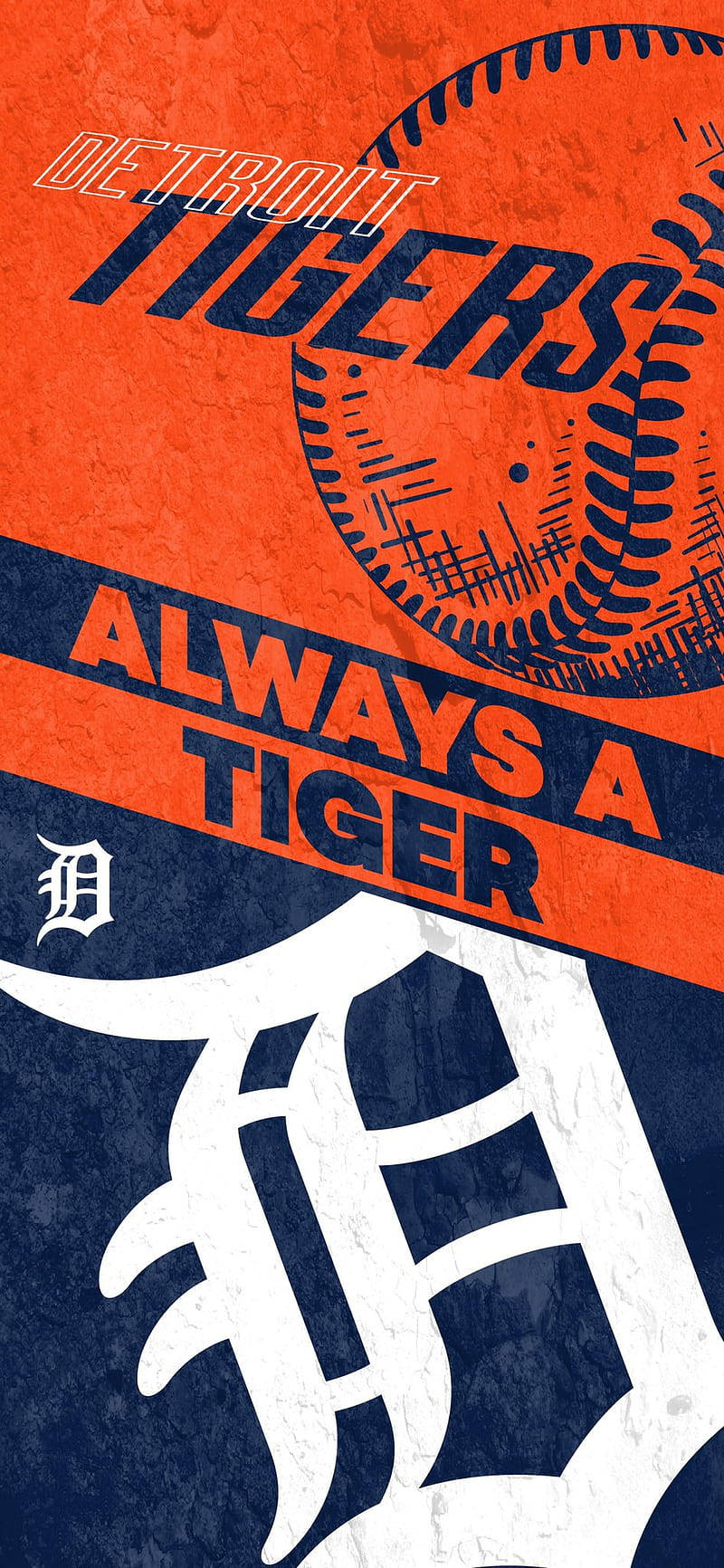 Detroit Tigers, orange, navy, HD Phone Wallpaper