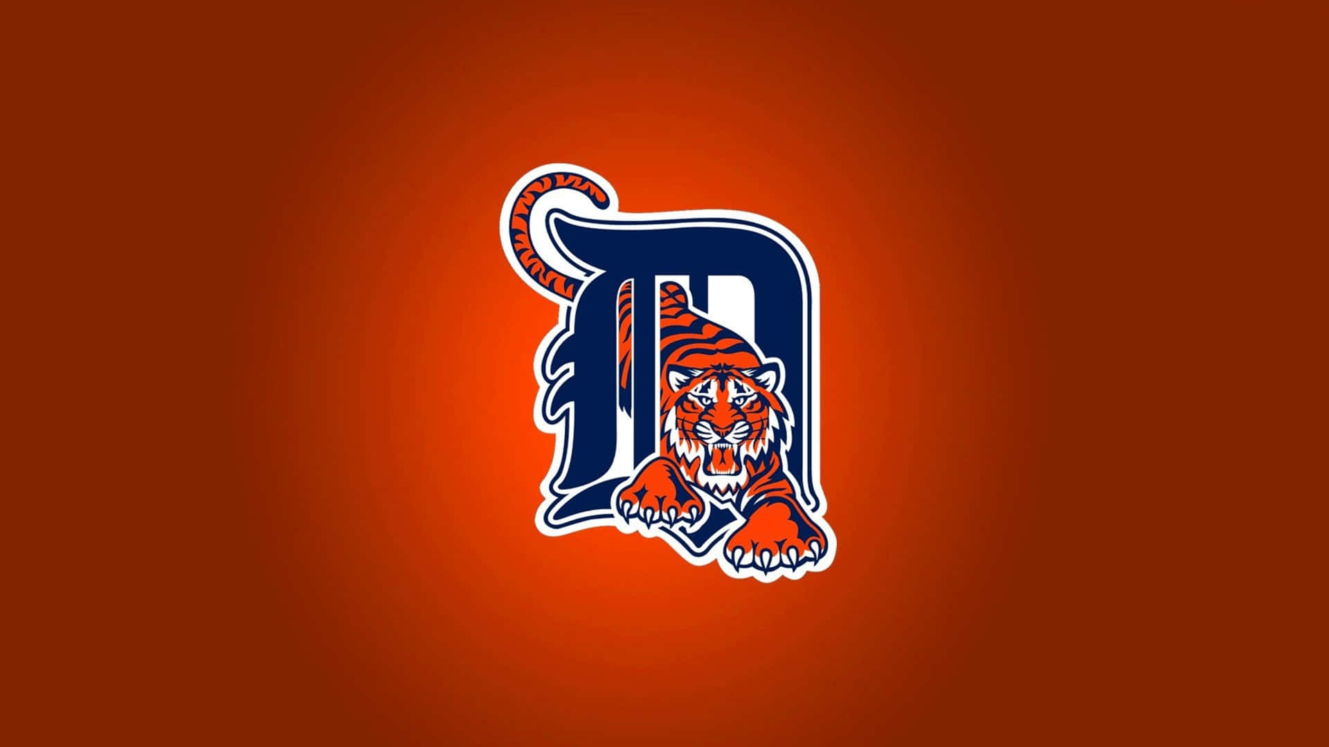 Detroit Tigers, blue font, red background, Full HD Desktop Wallpaper