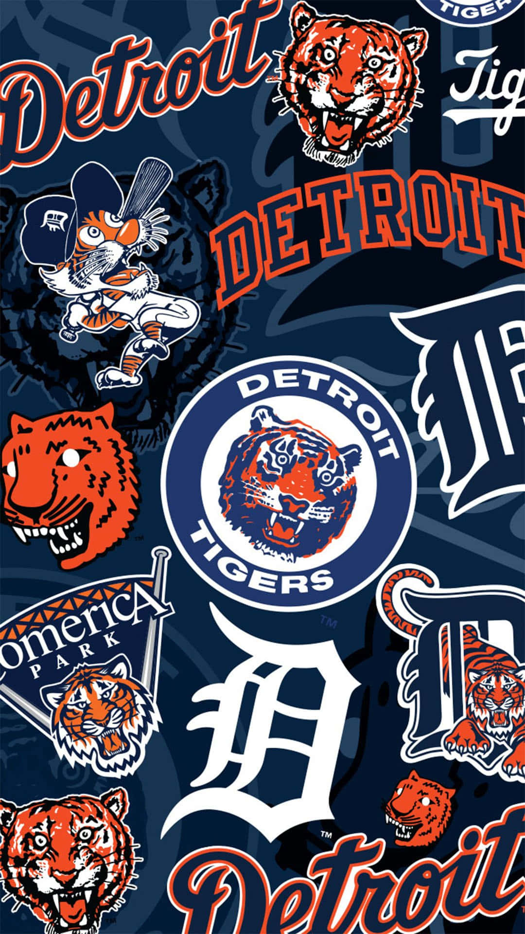 Detroit Tigers, logo, insignias, Full HD Phone Wallpaper
