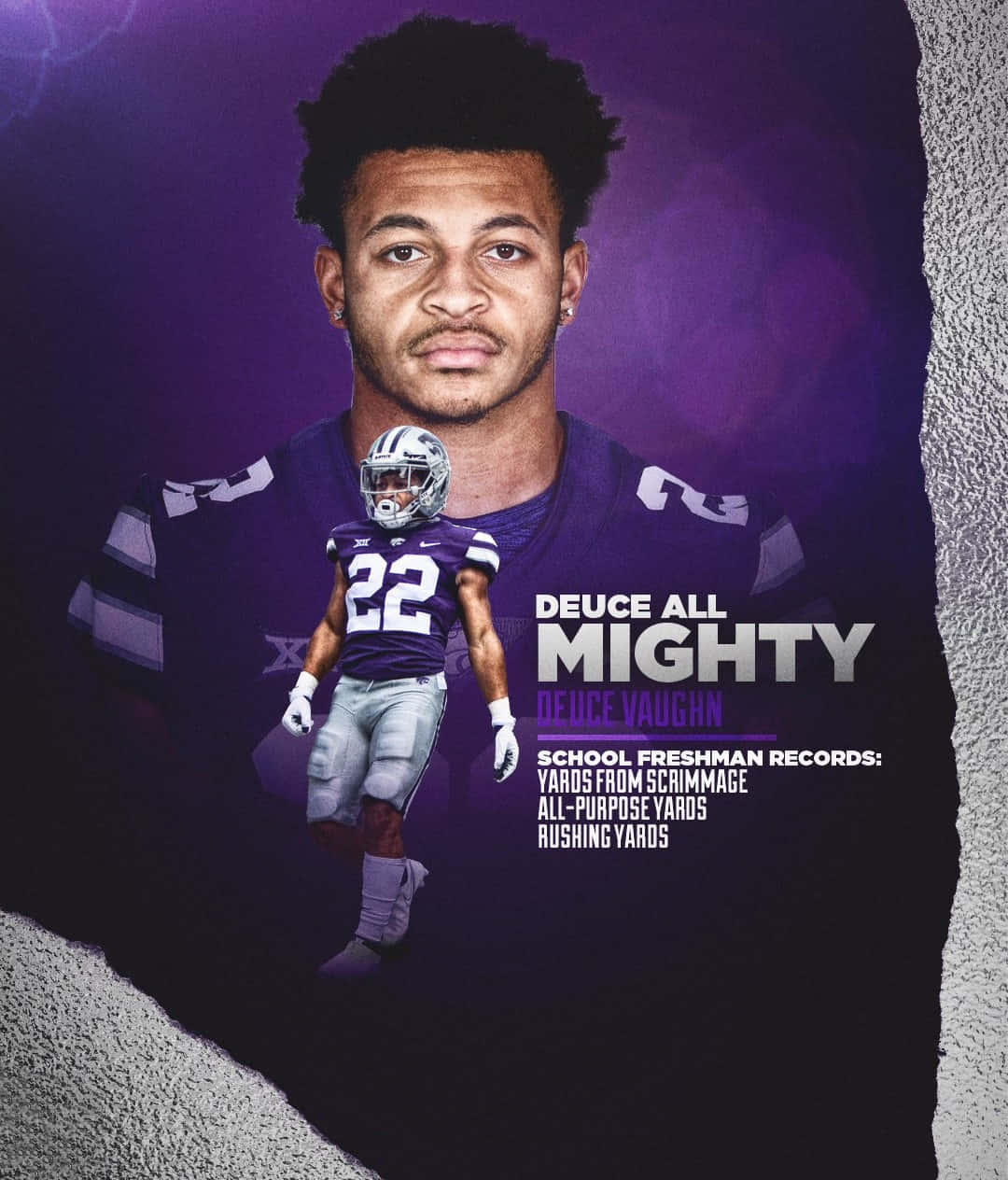 Deuce Vaughn, purple uniform, vibrant purple background, SD Phone Wallpaper