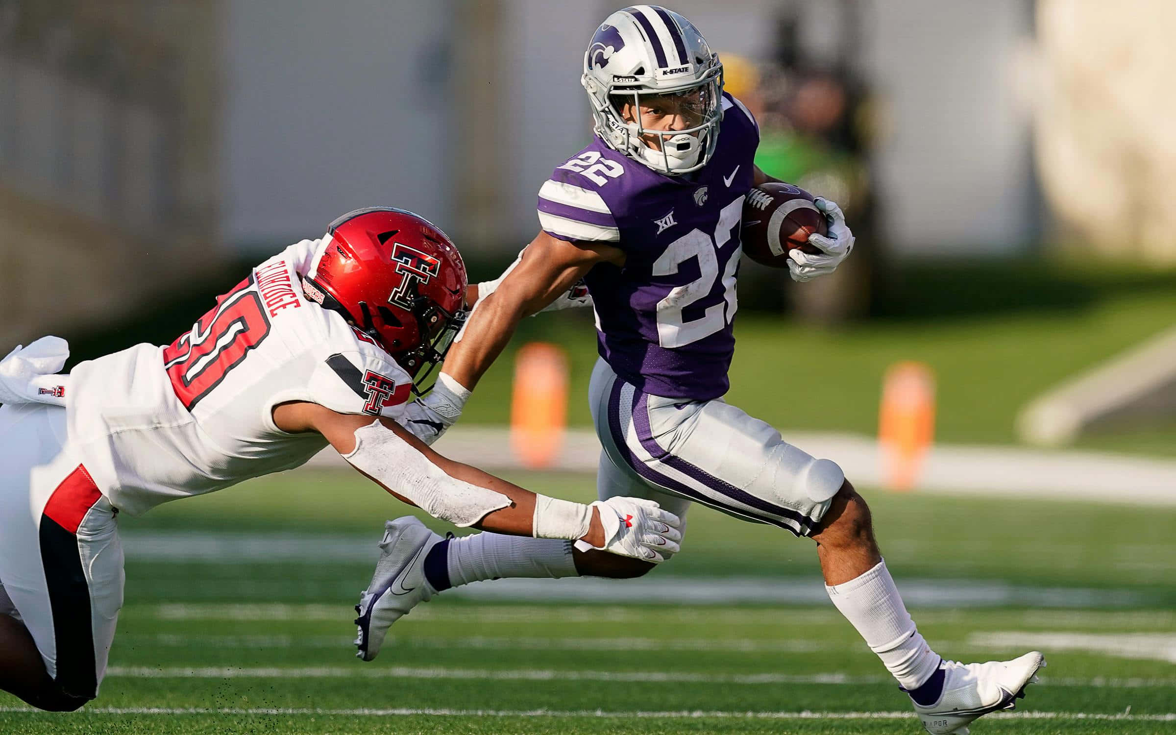 Deuce Vaughn, number 22, purple and white, Full HD Desktop Wallpaper