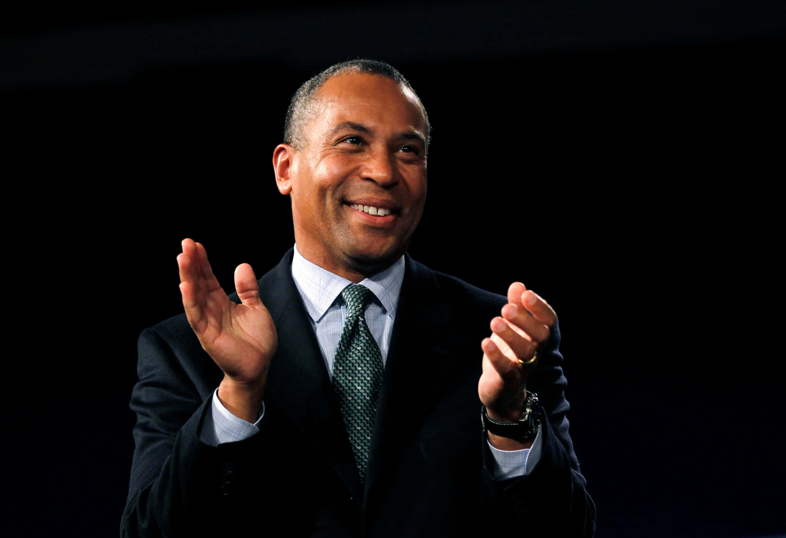 Deval Patrick, dark suit, patterned tie, Full HD Desktop Wallpaper