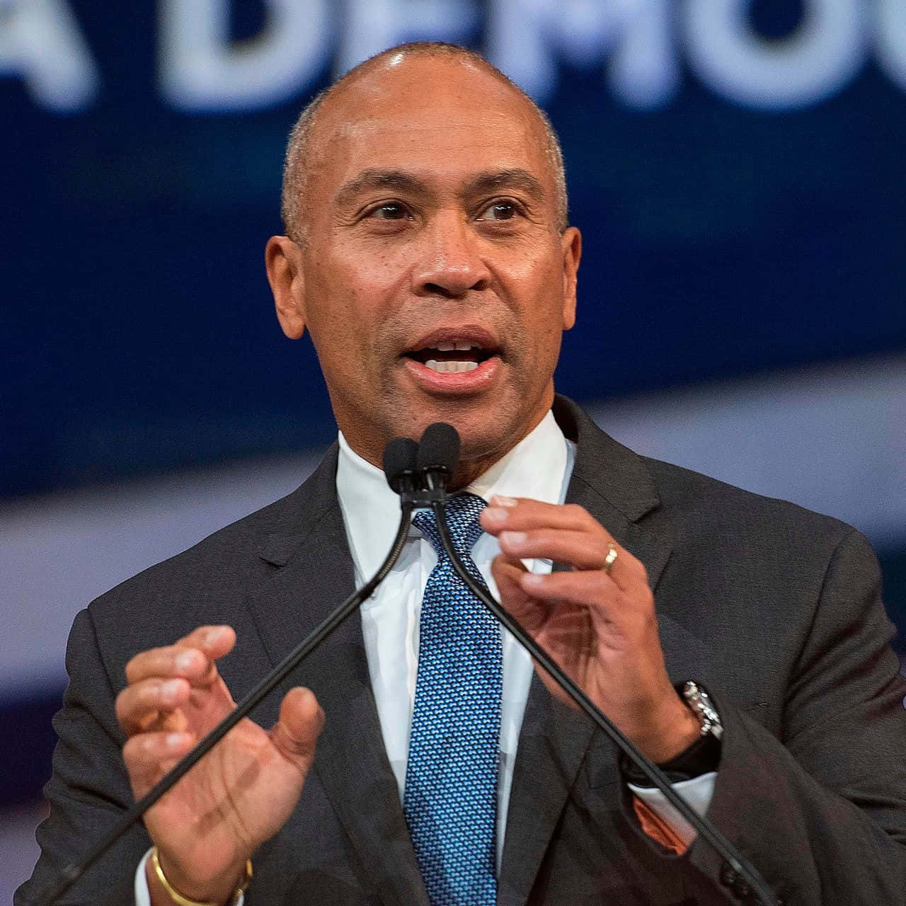 Deval Patrick, suit, blue tie, HD Desktop Wallpaper