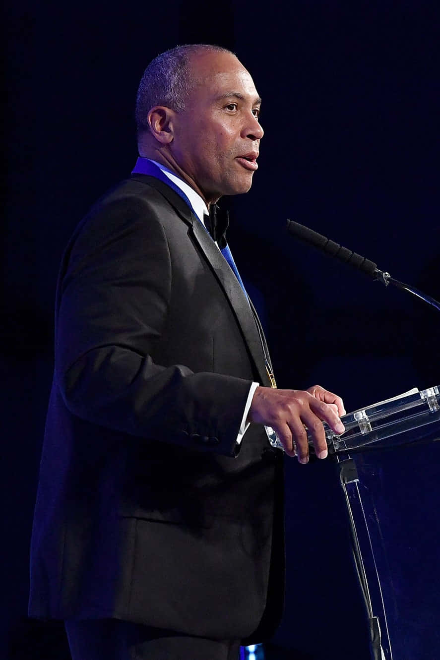 Deval Patrick, black tuxedo, clear podium, HD Phone Wallpaper