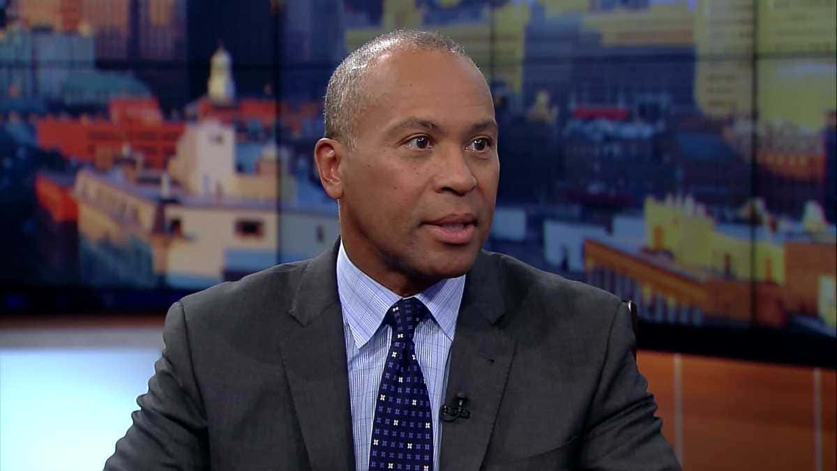 Deval Patrick, studio, blurred cityscape, SD Desktop Wallpaper