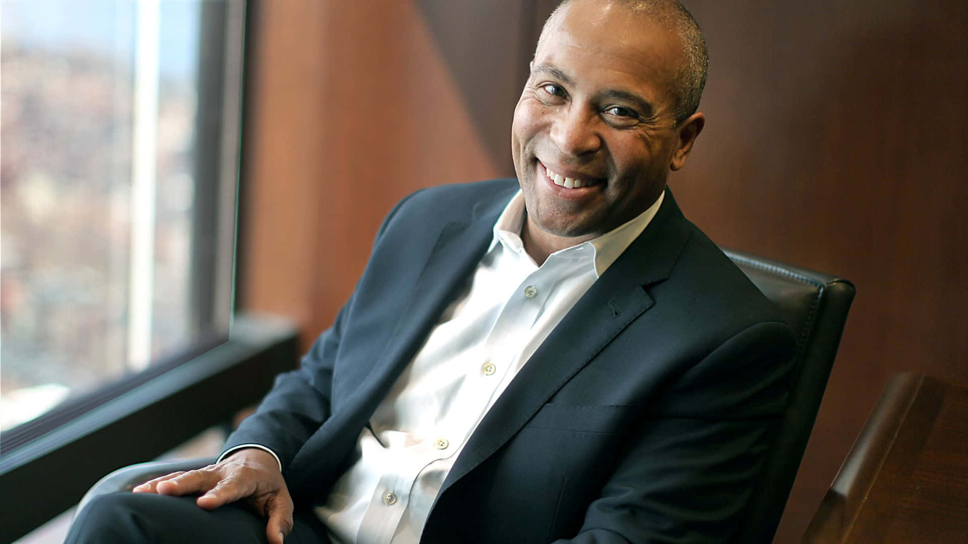 Deval Patrick, dark suit, white shirt, Full HD Desktop Wallpaper