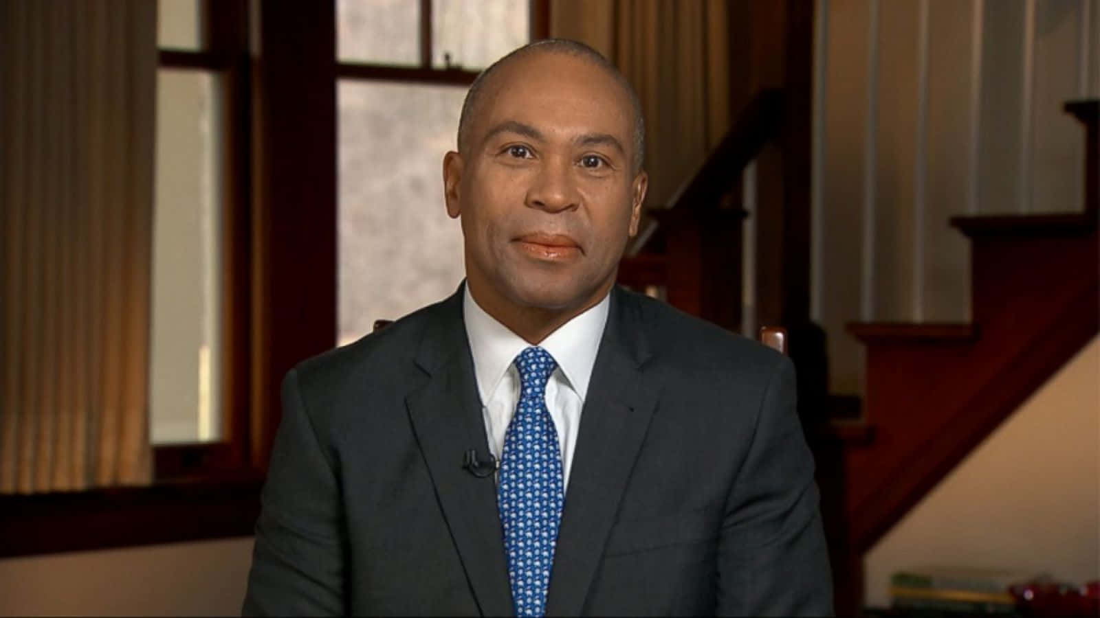 Deval Patrick, staircase, dark suit, HD Desktop Wallpaper