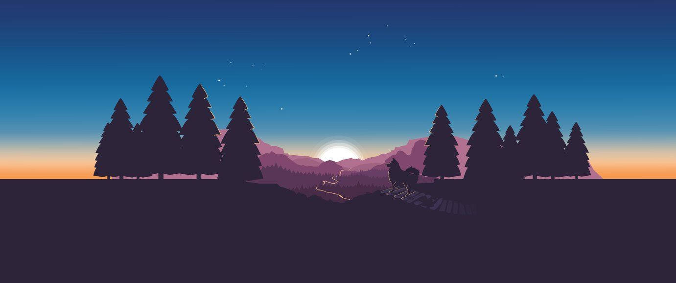 Animated Sunset Vector, DeviantArt, silhouetted deer, HD Desktop Wallpaper
